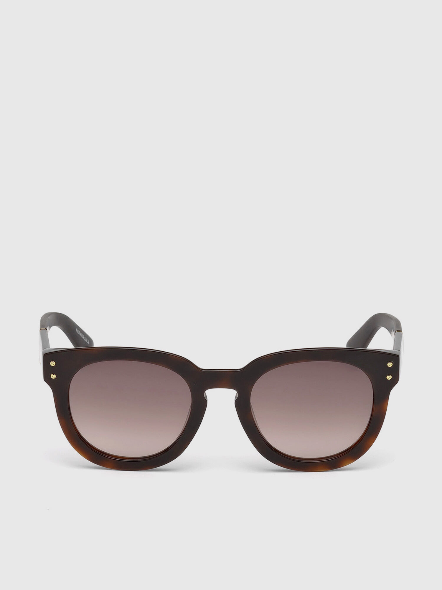 Diesel - DL0230, Woman's Round lenseses eyewear with slanted detail in Brown/Black - 1
