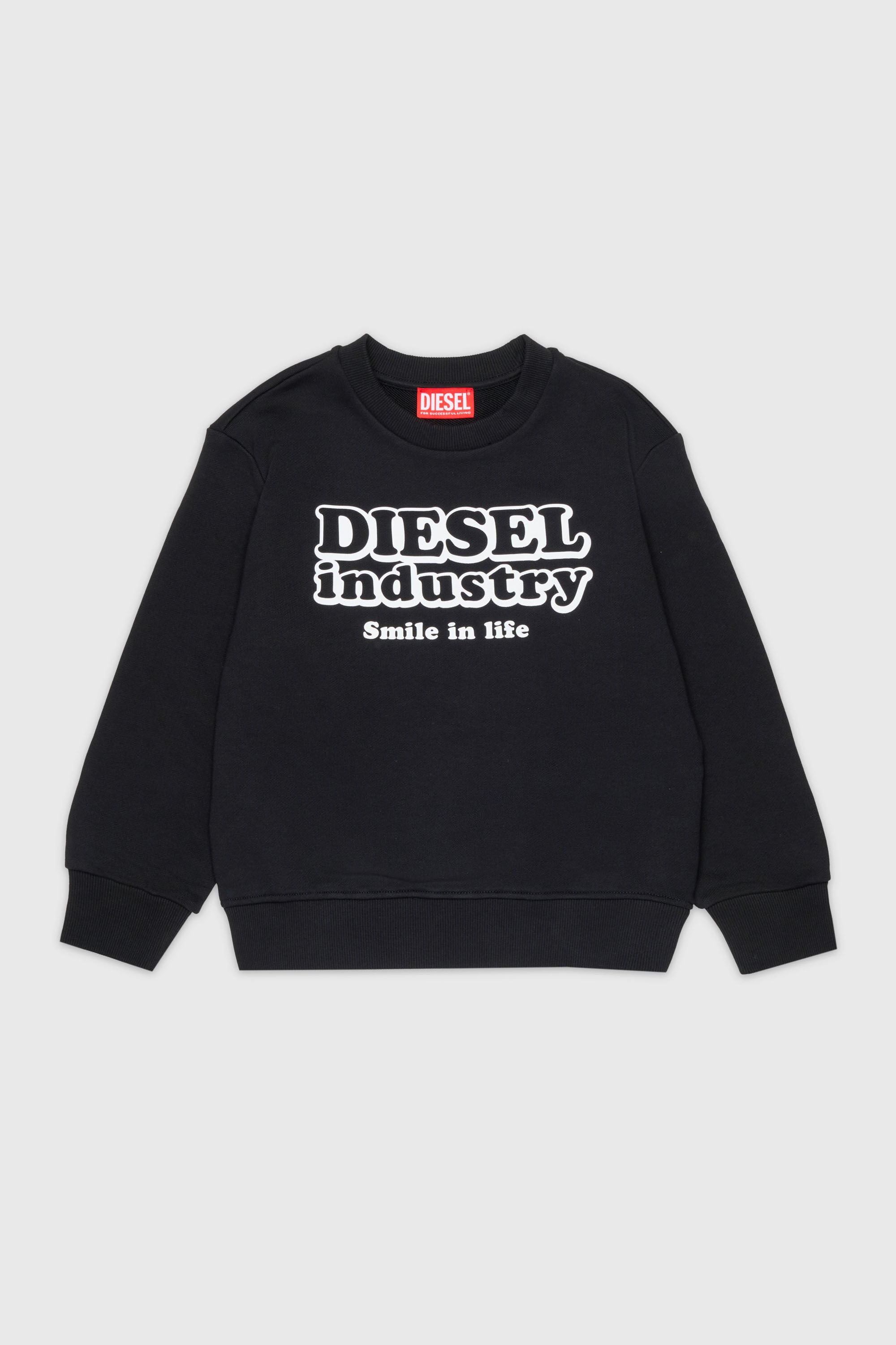 Diesel - SLODIM OVER, Man's Sweatshirt with Diesel Industry print in Black - 1