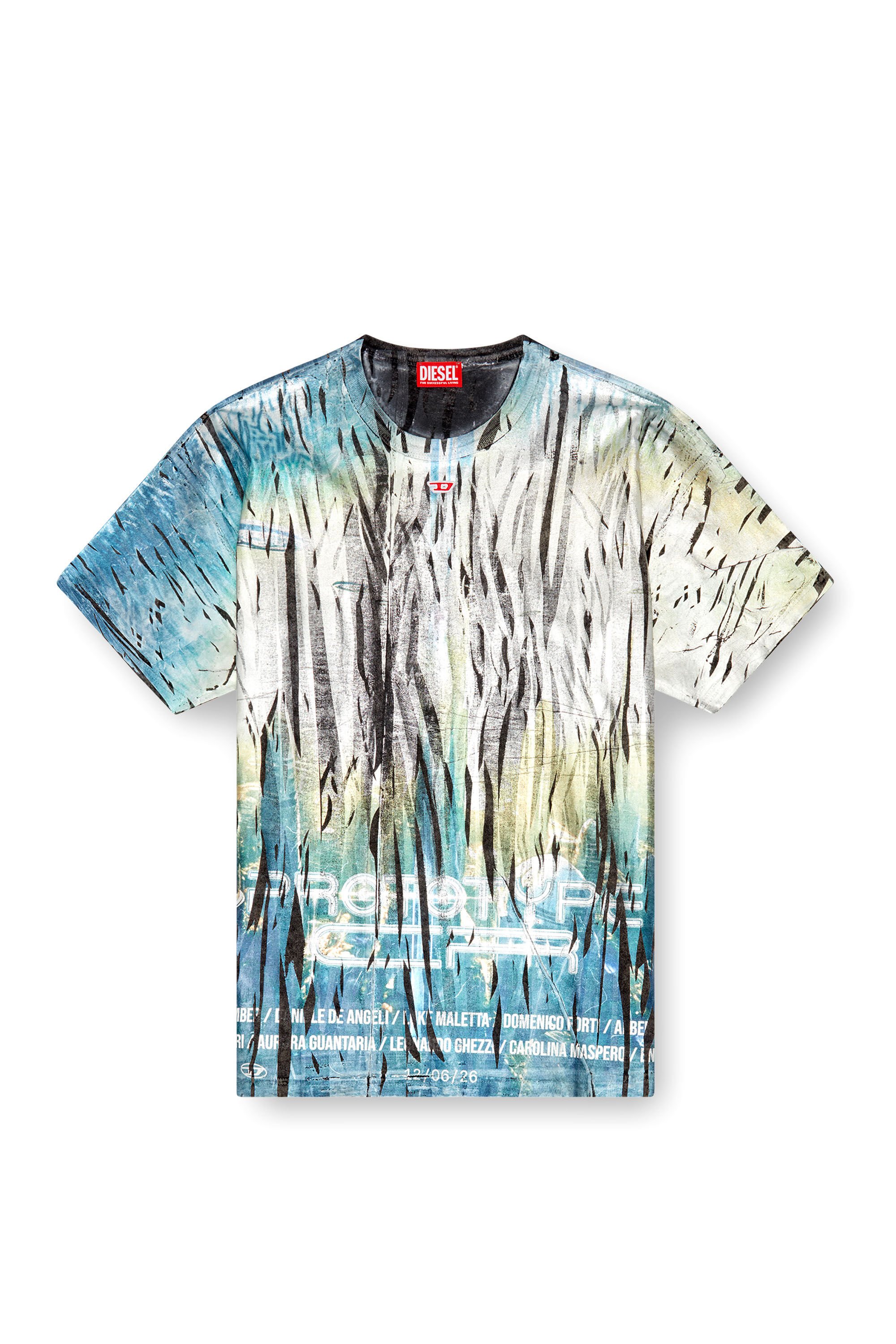 Diesel - T-BORD-Q1, Man T-shirt with creased foil treatment in Multicolor - Image 2