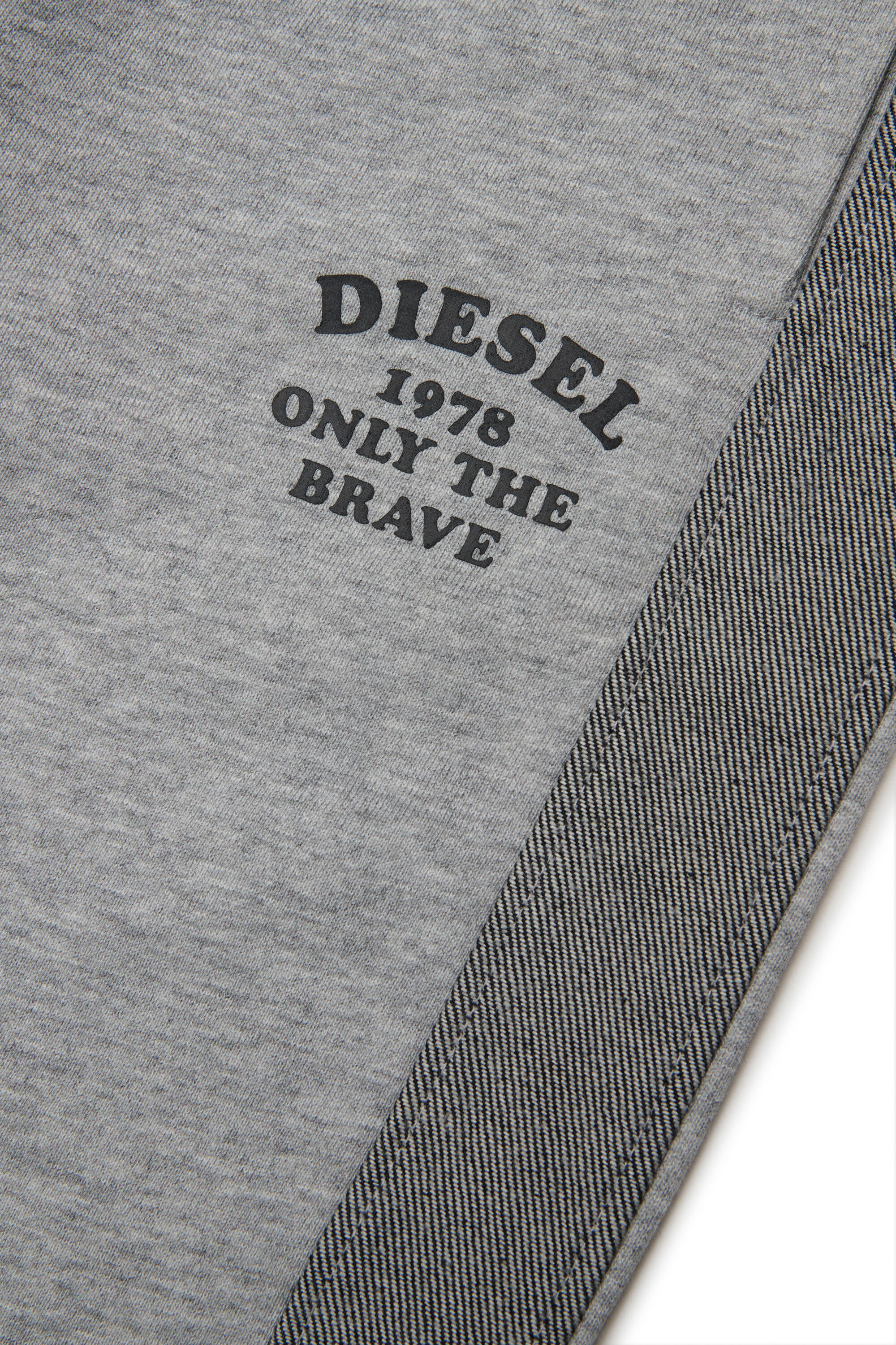 Diesel - PTEAN, Man's Sweatpants with denim side bands in Grey - 4
