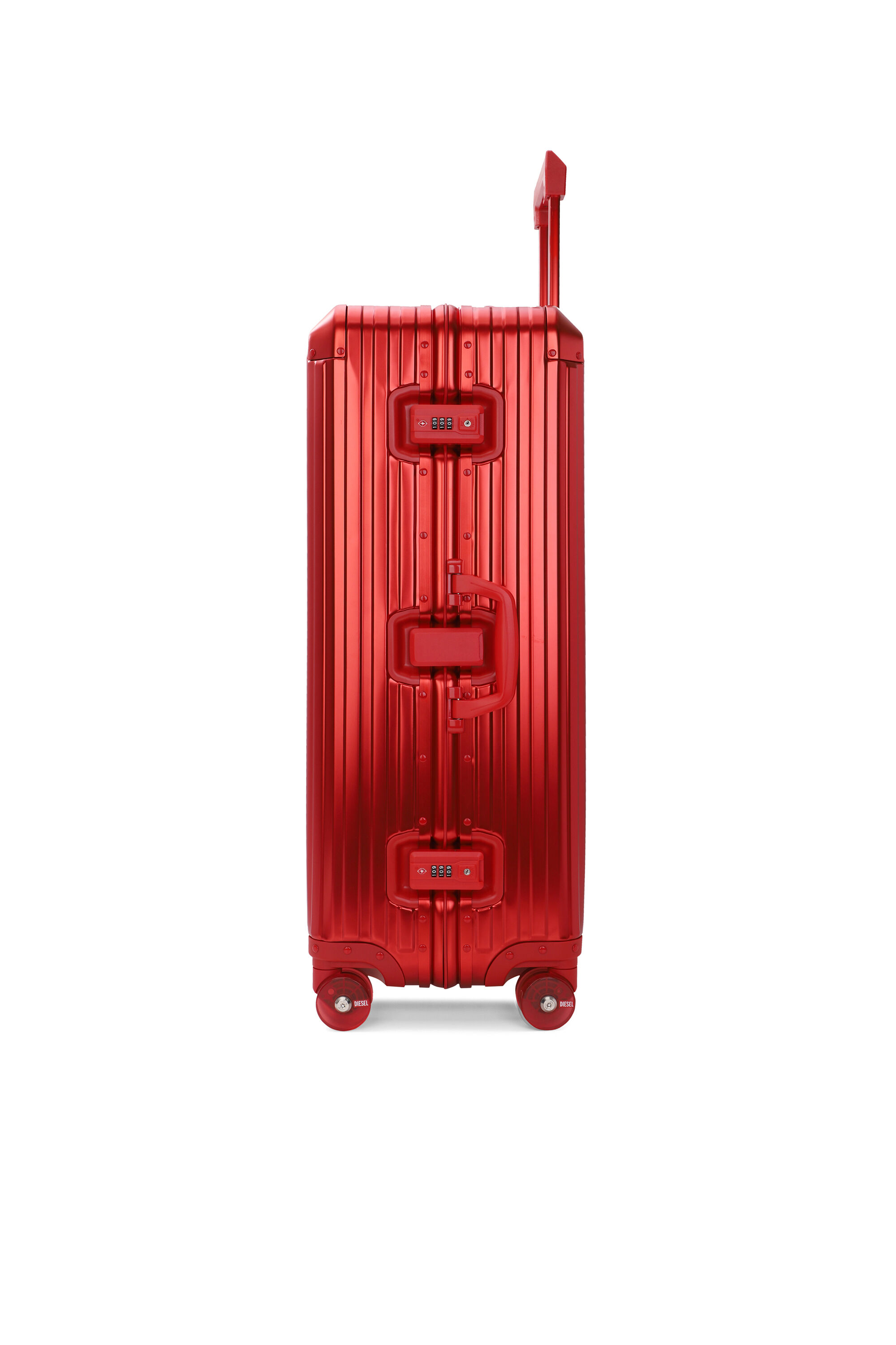Diesel - DIESEL ALUMINUM TROLLEY- DSL002, Unisex's Aluminum suitcase size L in Red - 4