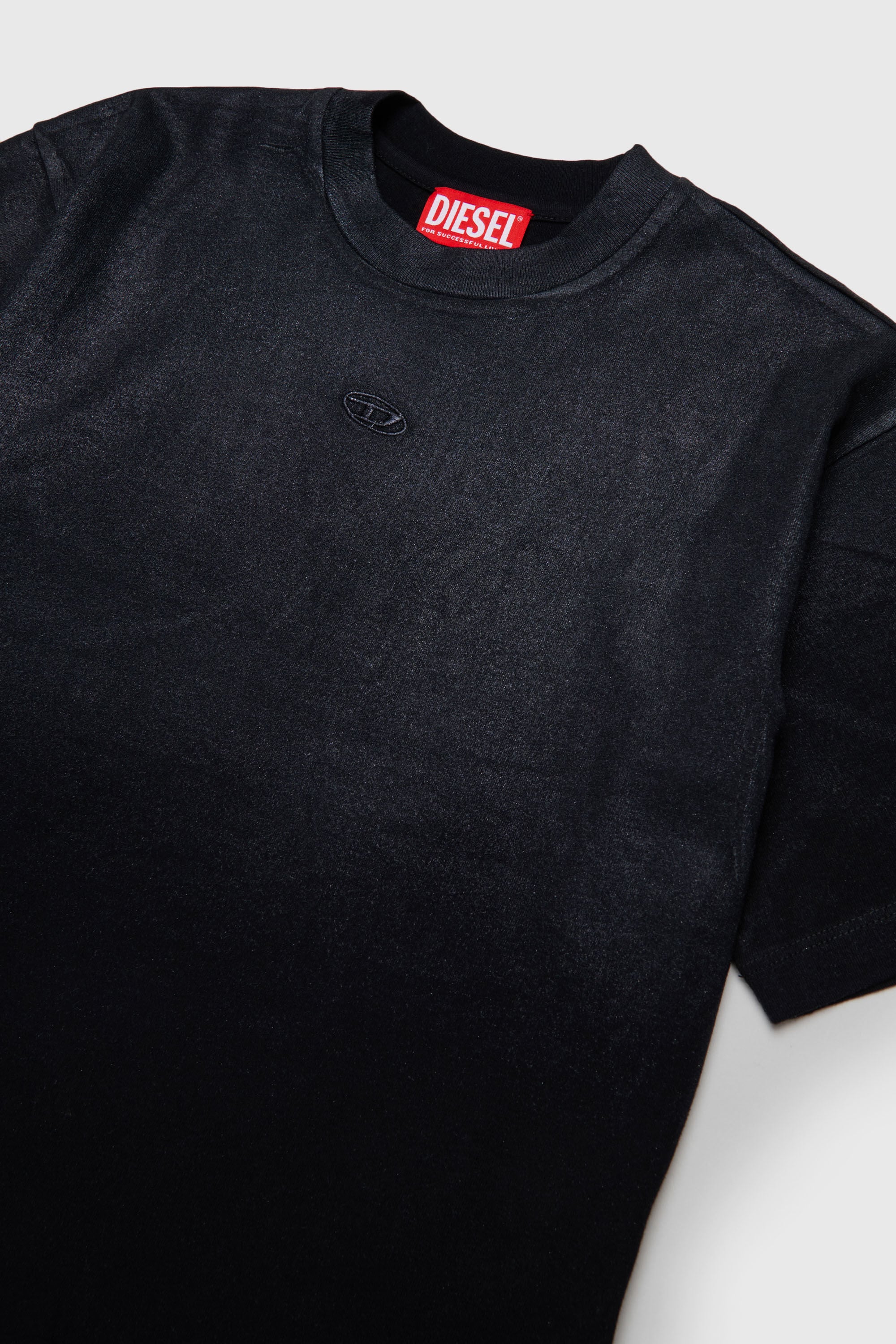 Diesel - TANORMYS2, Woman's Cotton T-shirt with tonal Oval D embroidery in Black - 3
