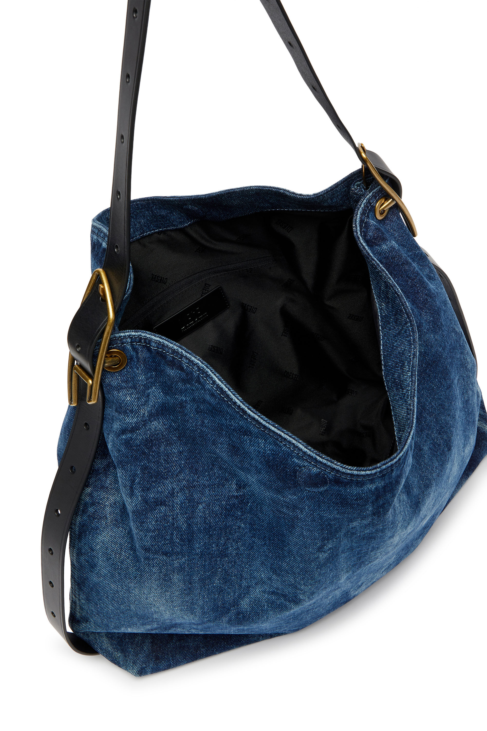 Diesel - D-LINE HOBO L, Woman's D-Line-Denim hobo bag in Medium blue - 4