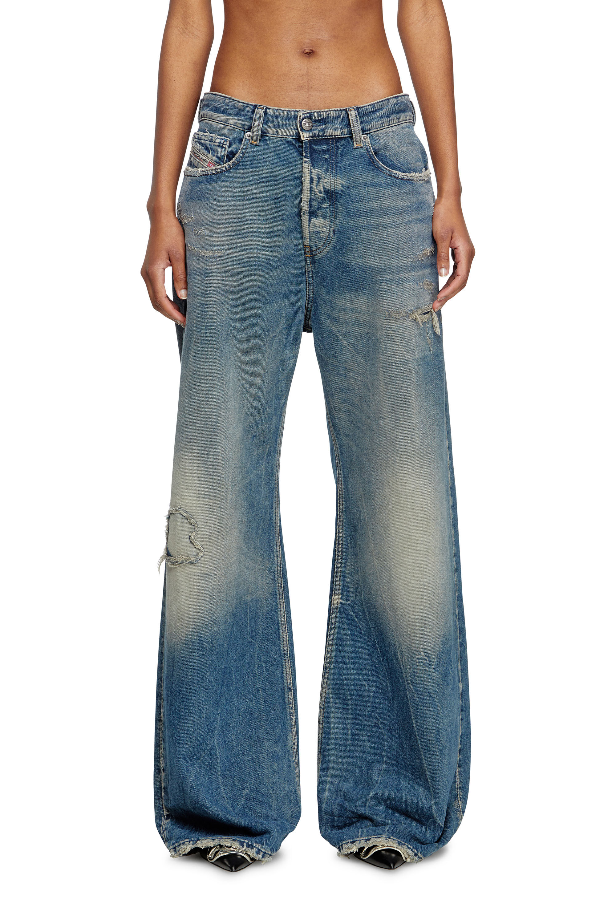 Diesel - Woman's Relaxed Jeans 1996 D-Sire 09M28, Medium blue - 3