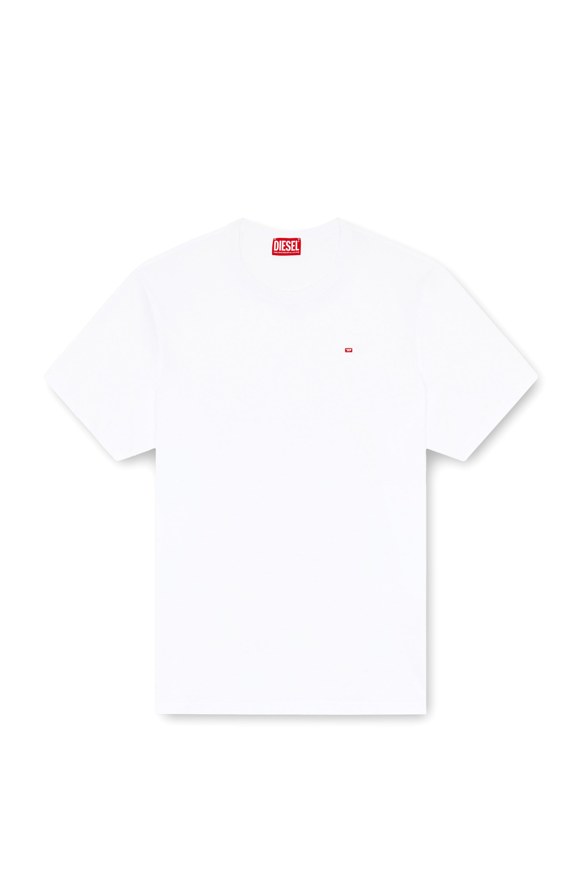 Diesel - T-ADJUST-MICRODIV, Unisex's T-shirt with micro-embroidered logo in White - 2