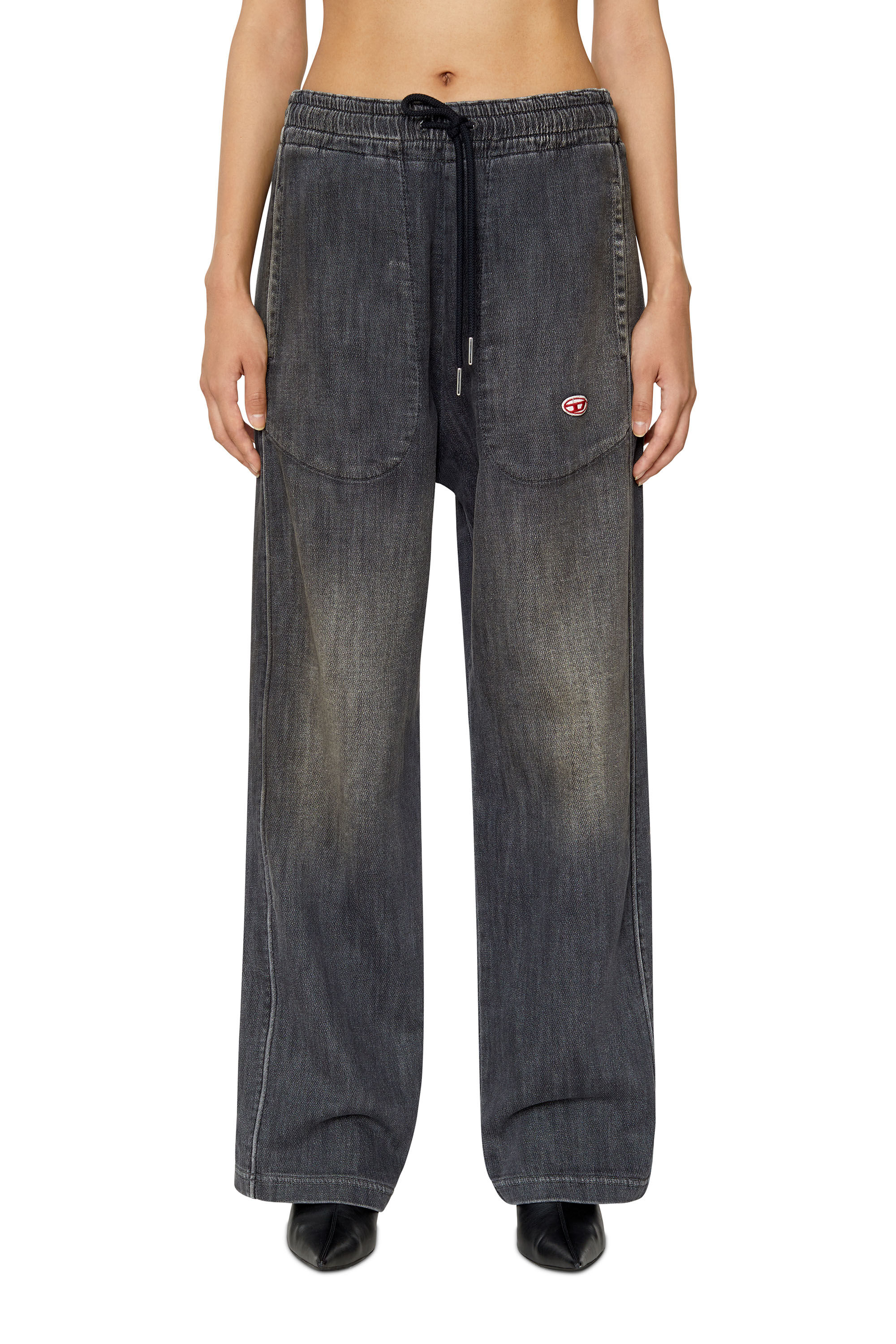 Diesel - D-Martians Track Denim 09E30 Straight, Black/Dark grey - Image 3