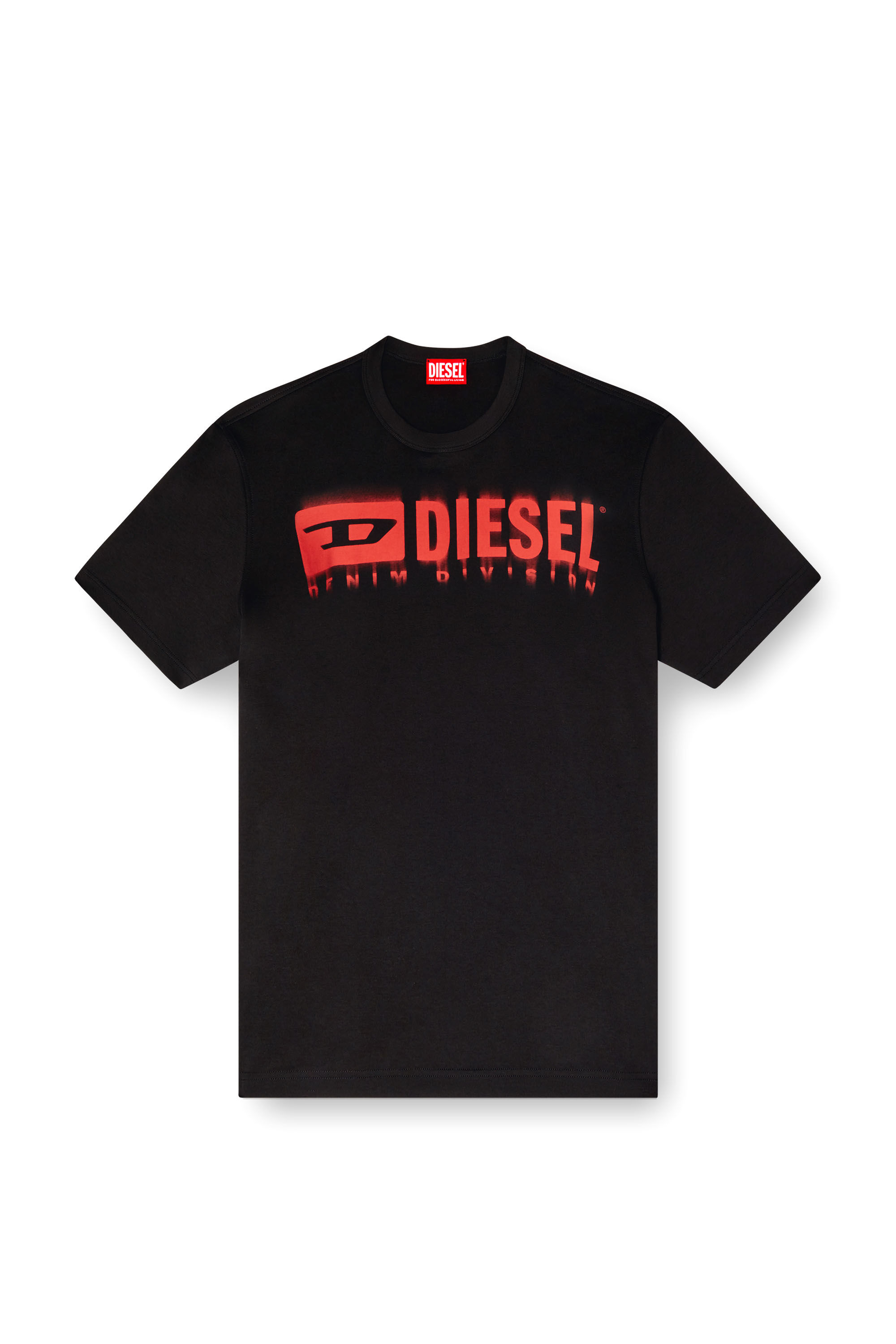Diesel - T-ADJUST-Q7, Man's T-shirt with blurry Diesel logo in Black - 2