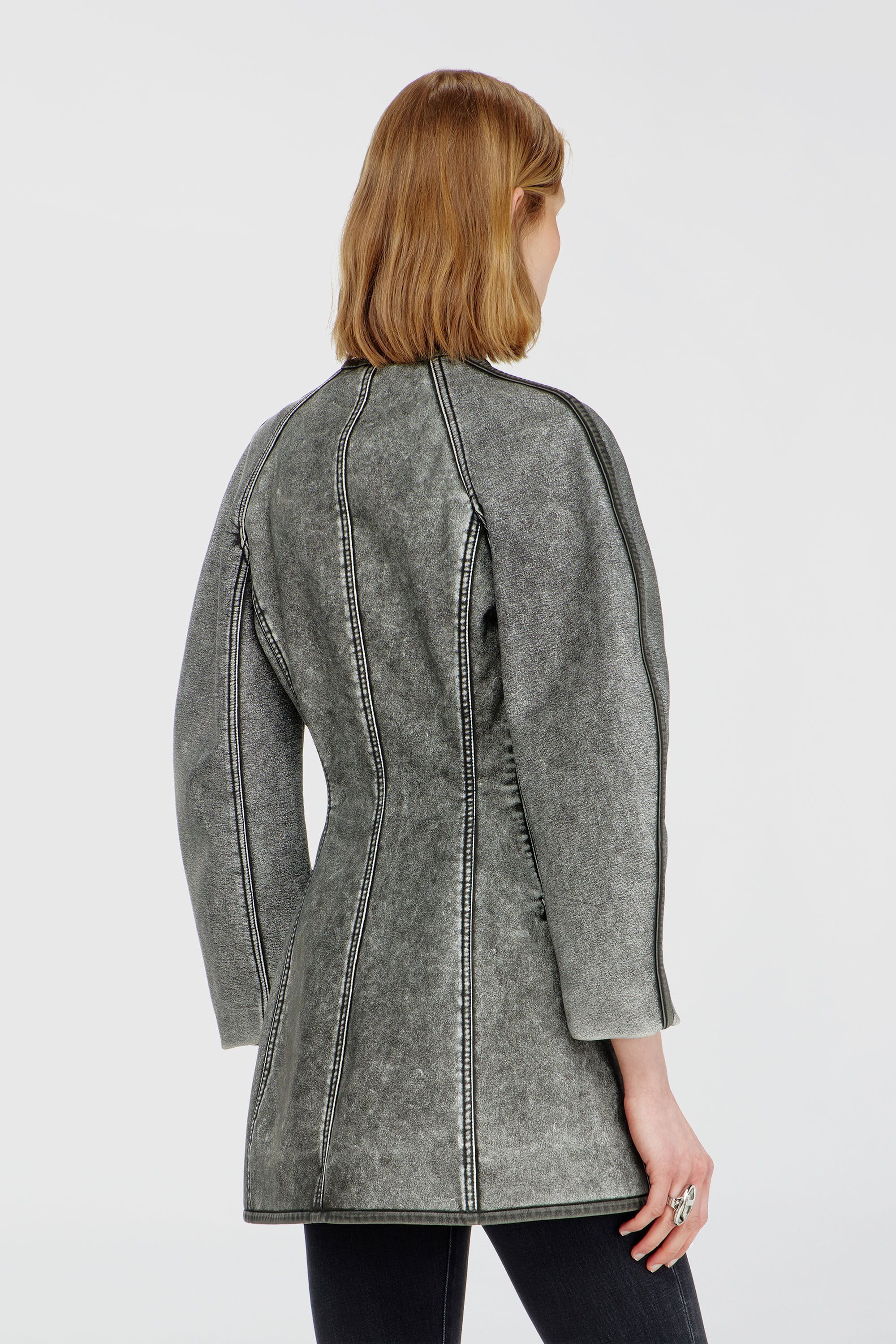 Diesel - G-ALAX, Woman's Cardigan jacket with cocoon sleeves in Grey - 4