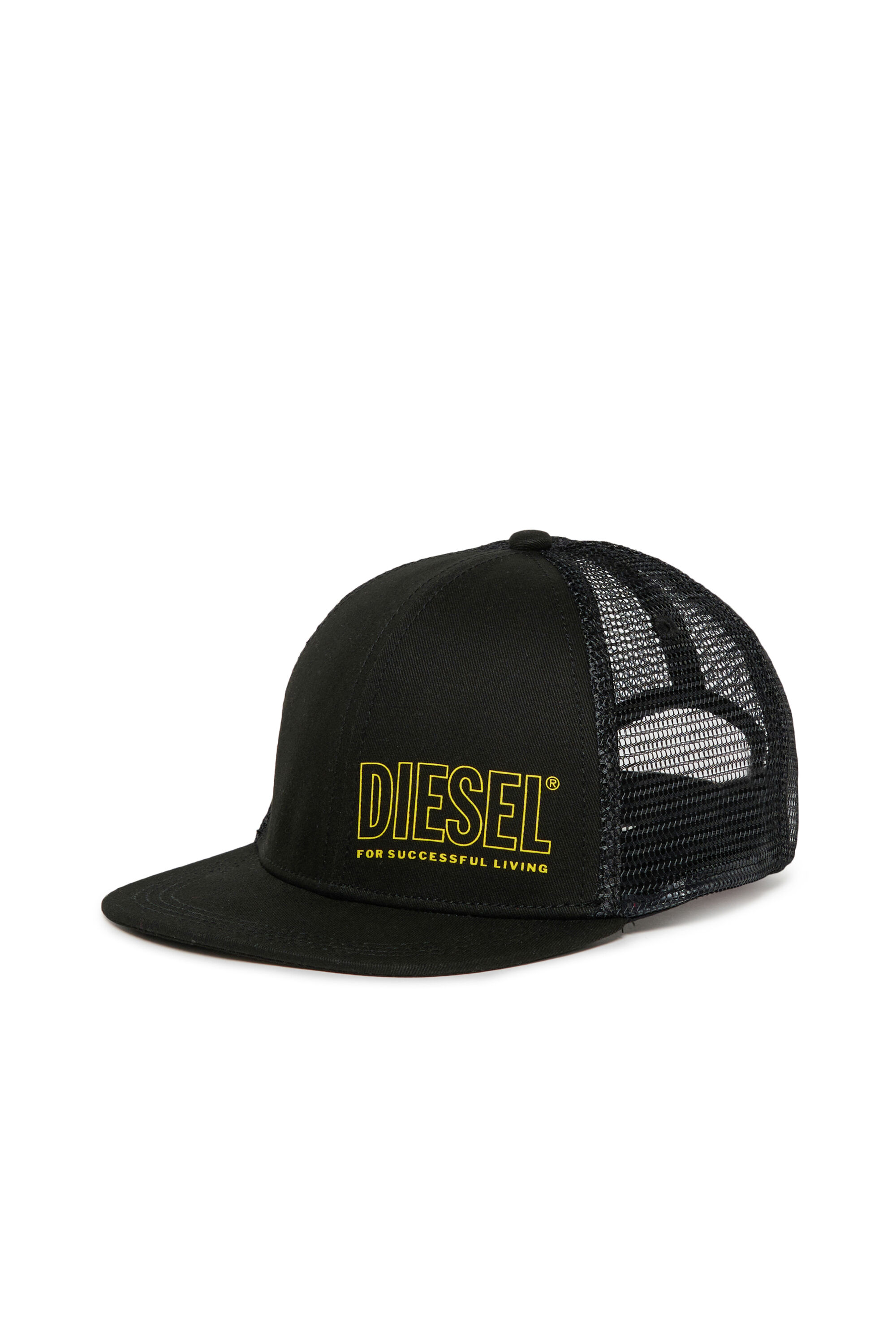 Diesel - FIDDIT, Man's Baseball cap in cotton and mesh in Black - 1