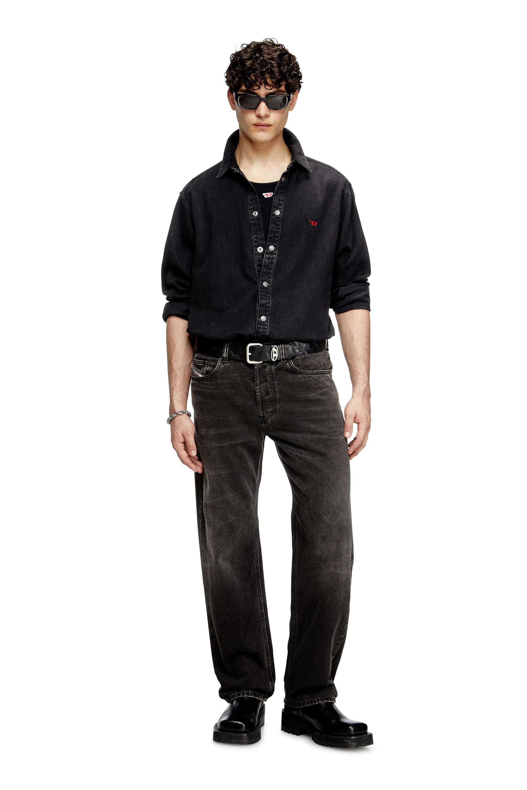 Diesel - T-LIFTY-D, Man's Tank top with mini D logo patch in Black - 1