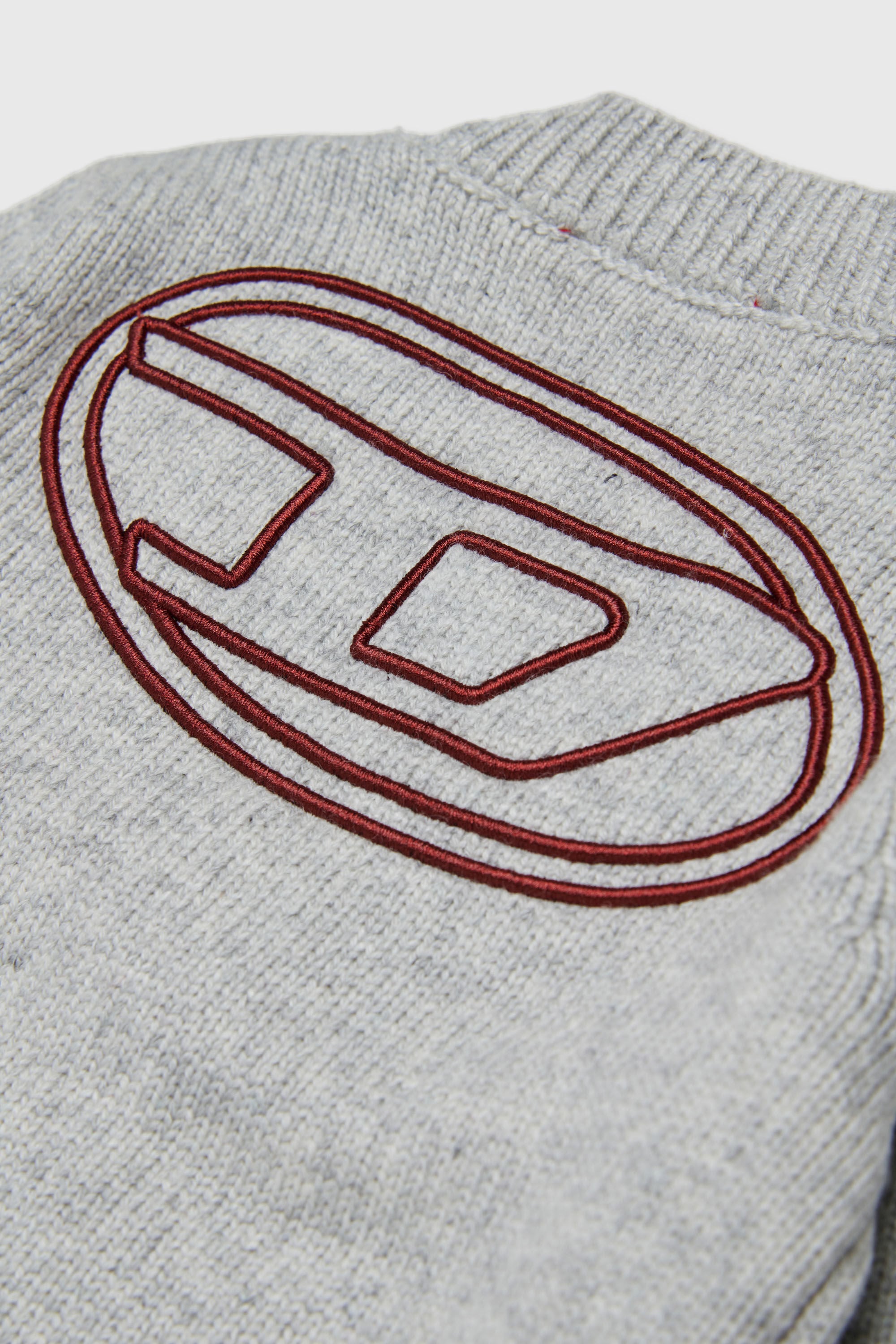 Diesel - KOLYB, Man's Cashmere-enriched cardigan with big Oval D in Grey - 4
