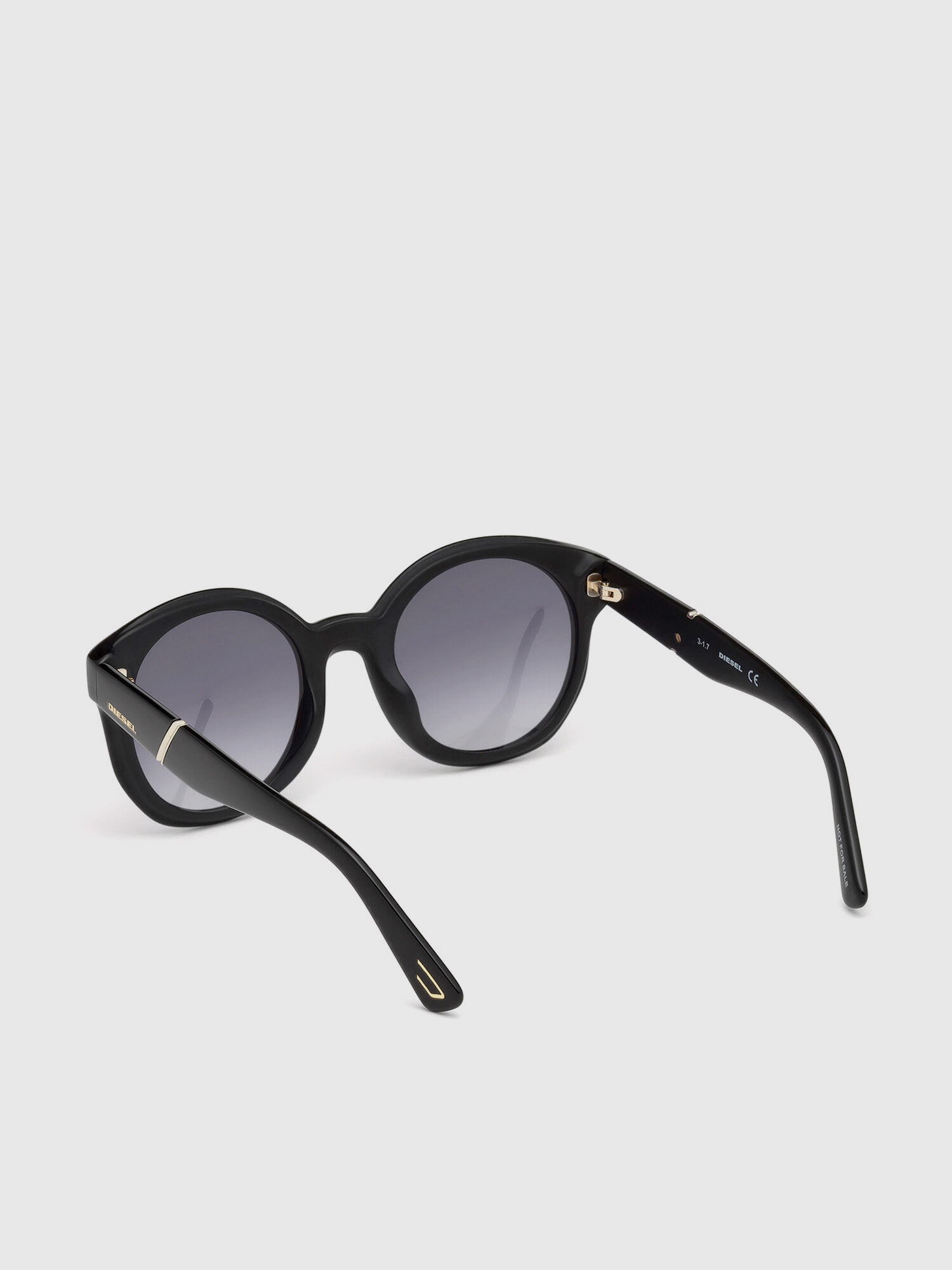 Diesel - DL0252, Woman's Acetate eyewear with wide round shape in Black - 2