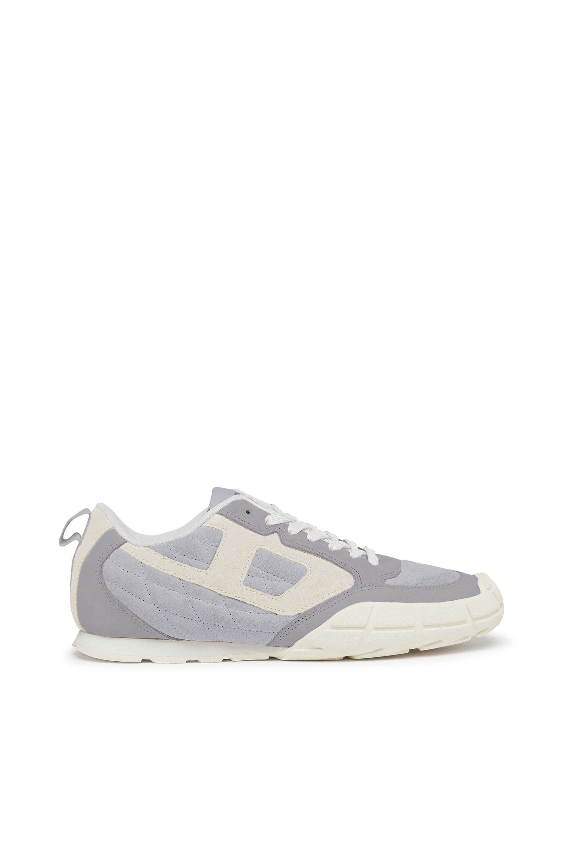 Diesel - S-PAGODHA LOW, Man's S-Pagodha-Quilted suede sneakers in Grey/White - 1