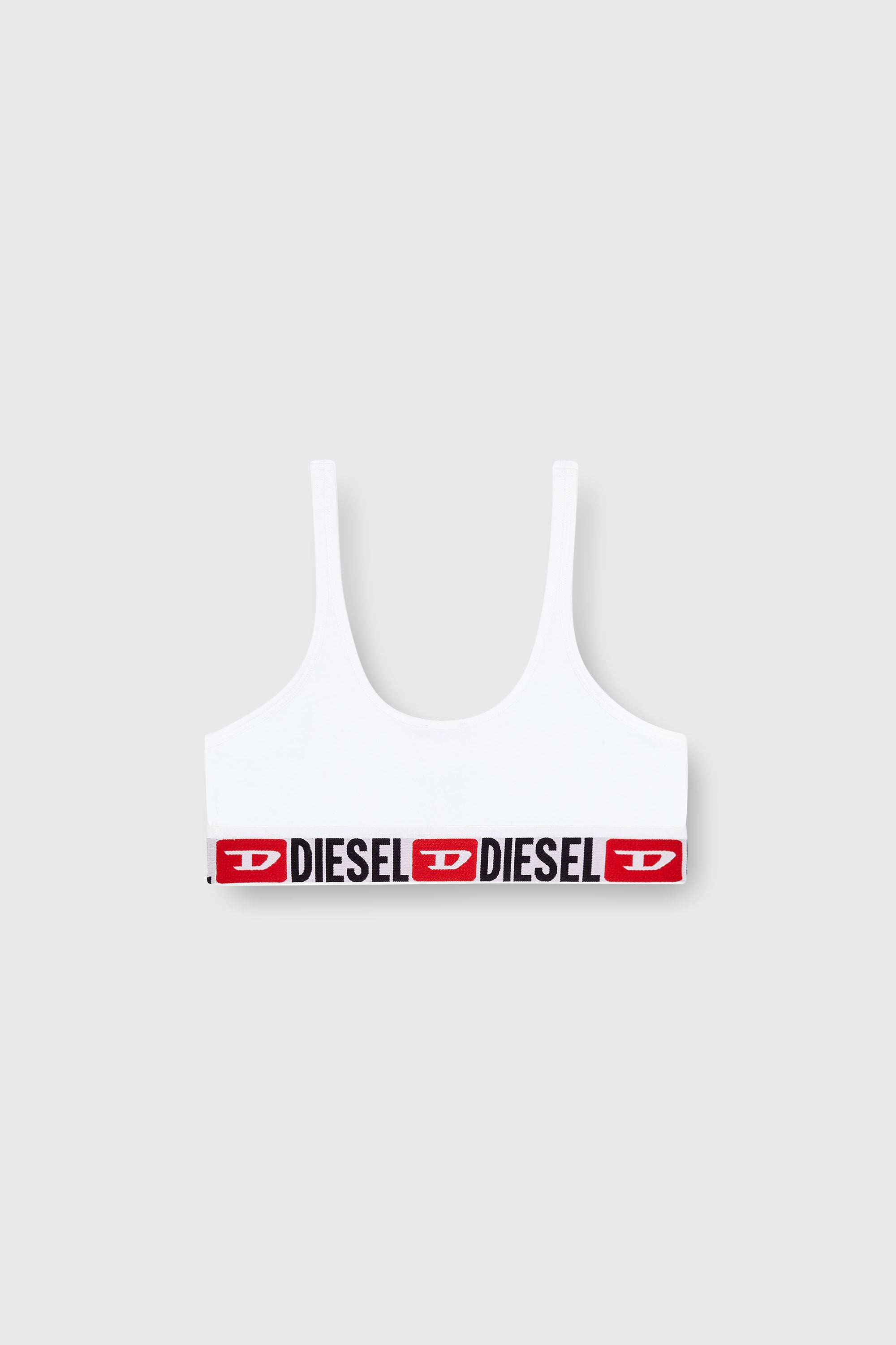Diesel - UFSB-ORIBA, Woman's Cotton bralette with logo in White - 2