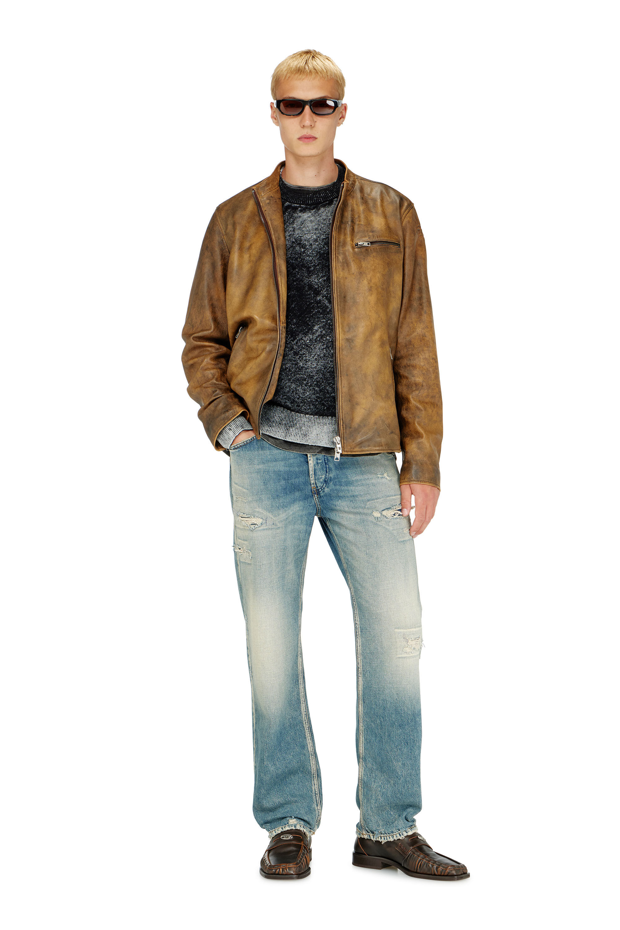 Diesel - K-LAURENT, Man's Jumper with faded reverse print in Black - 1