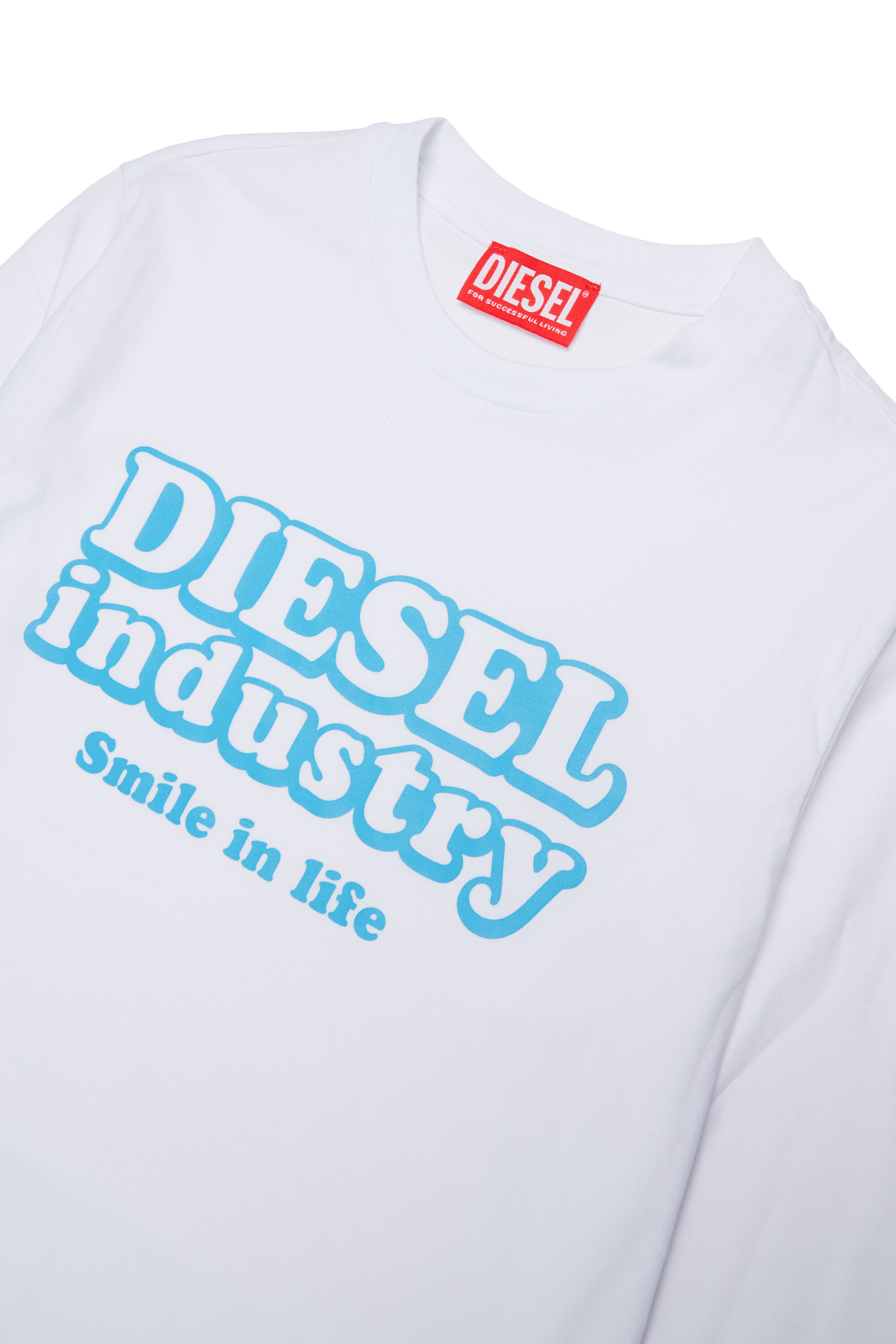 Diesel - TLODIMLS OVER, Man's Long-sleeve T-shirt with Diesel Industry print in White - 3