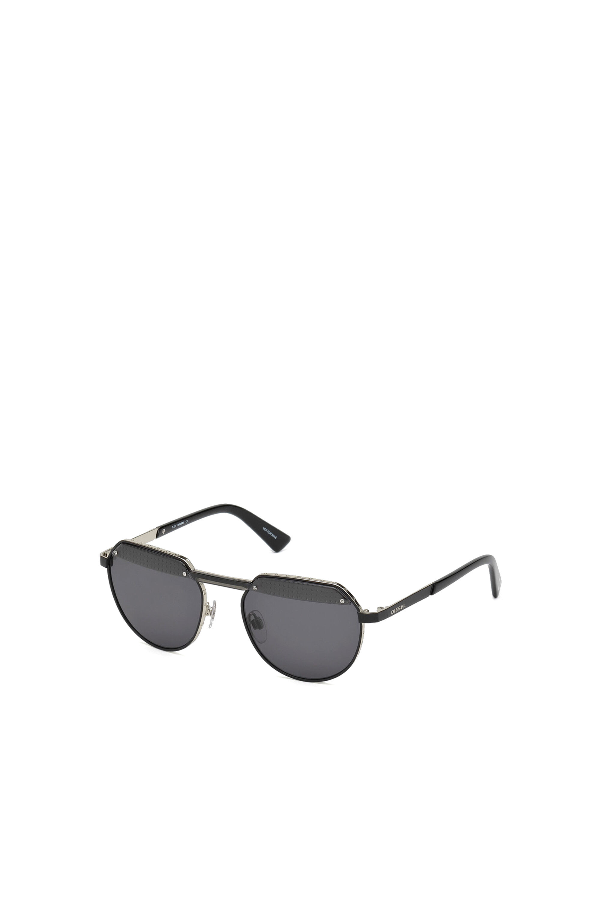 Diesel - DL0260, Unisex's Hexagonal eyewear with injected bar in Black - 2