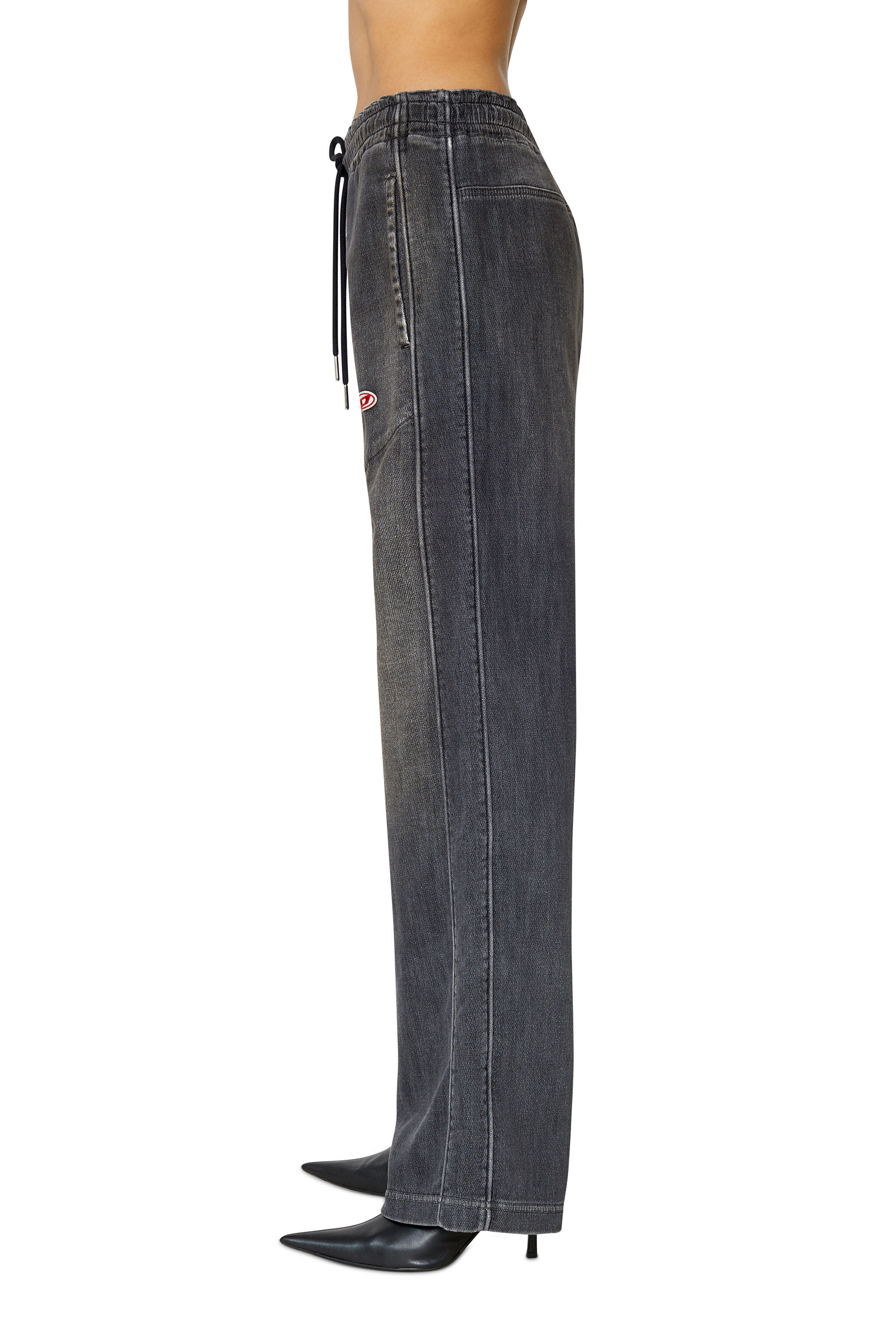 Diesel - D-Martians Track Denim 09E30 Straight, Black/Dark grey - Image 5