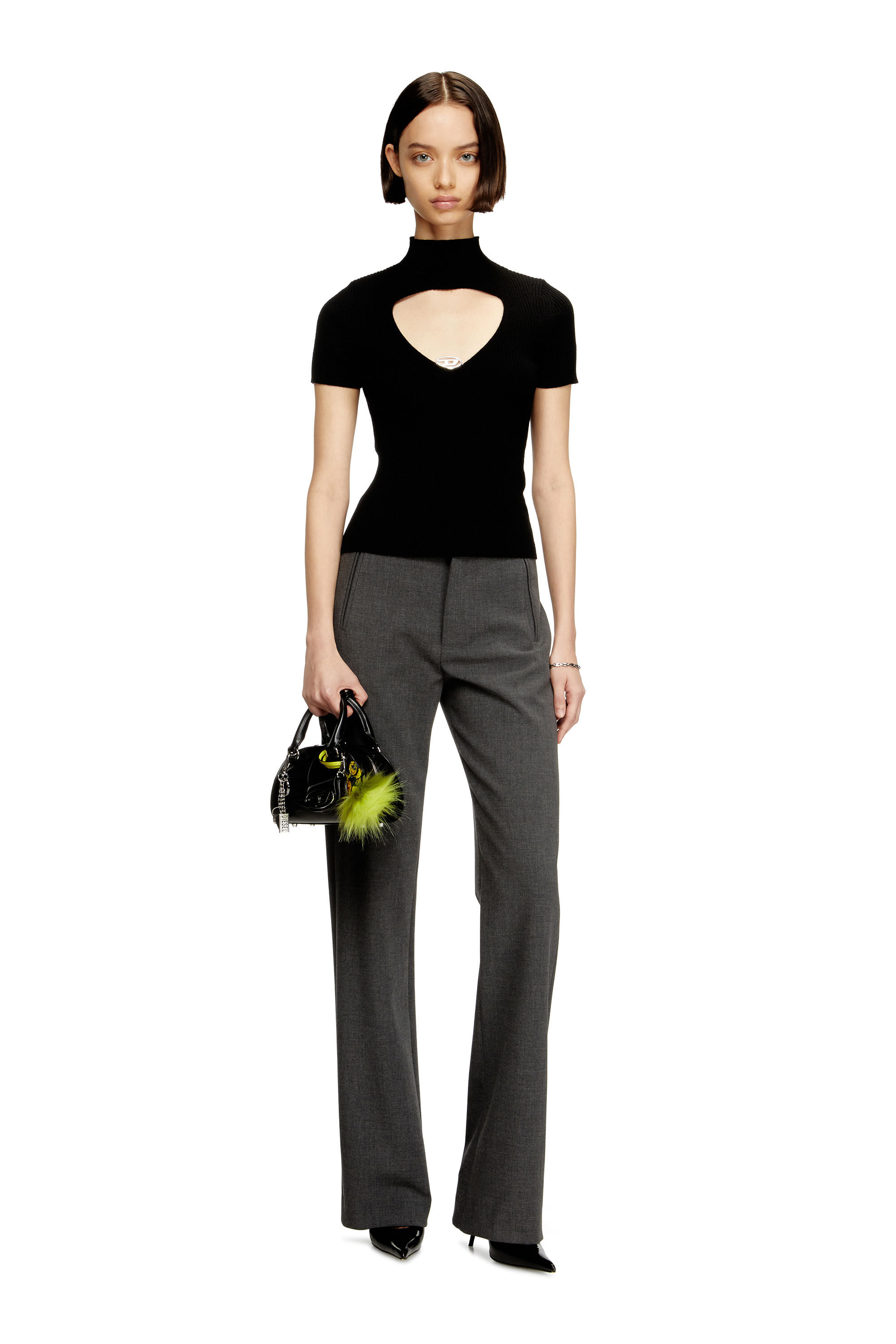 Women's Cut-out wool-knit top | Black | Diesel