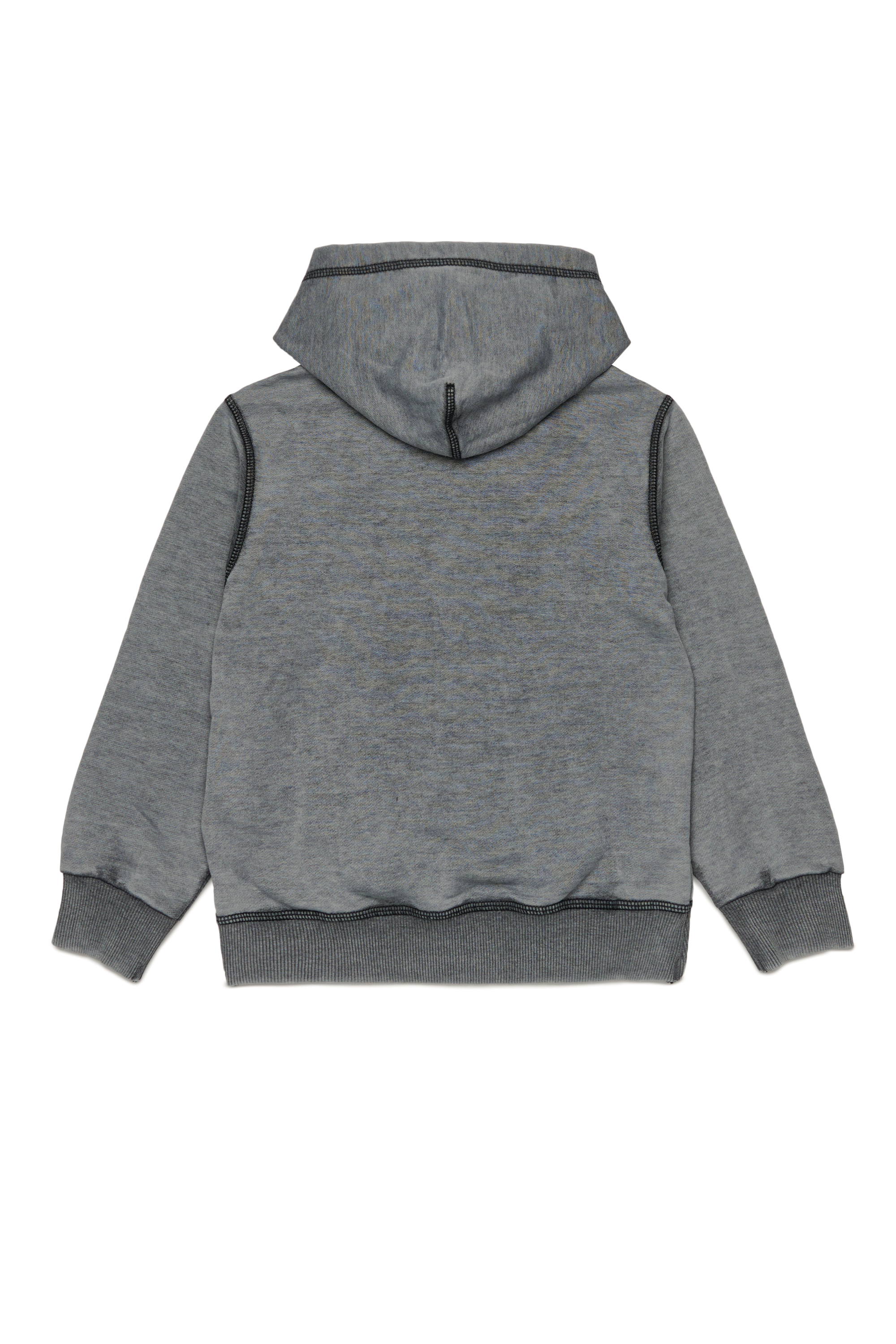 Diesel - SGINNHOODL1 OVER, Man's Burnout hoodie with logo in Black - 2