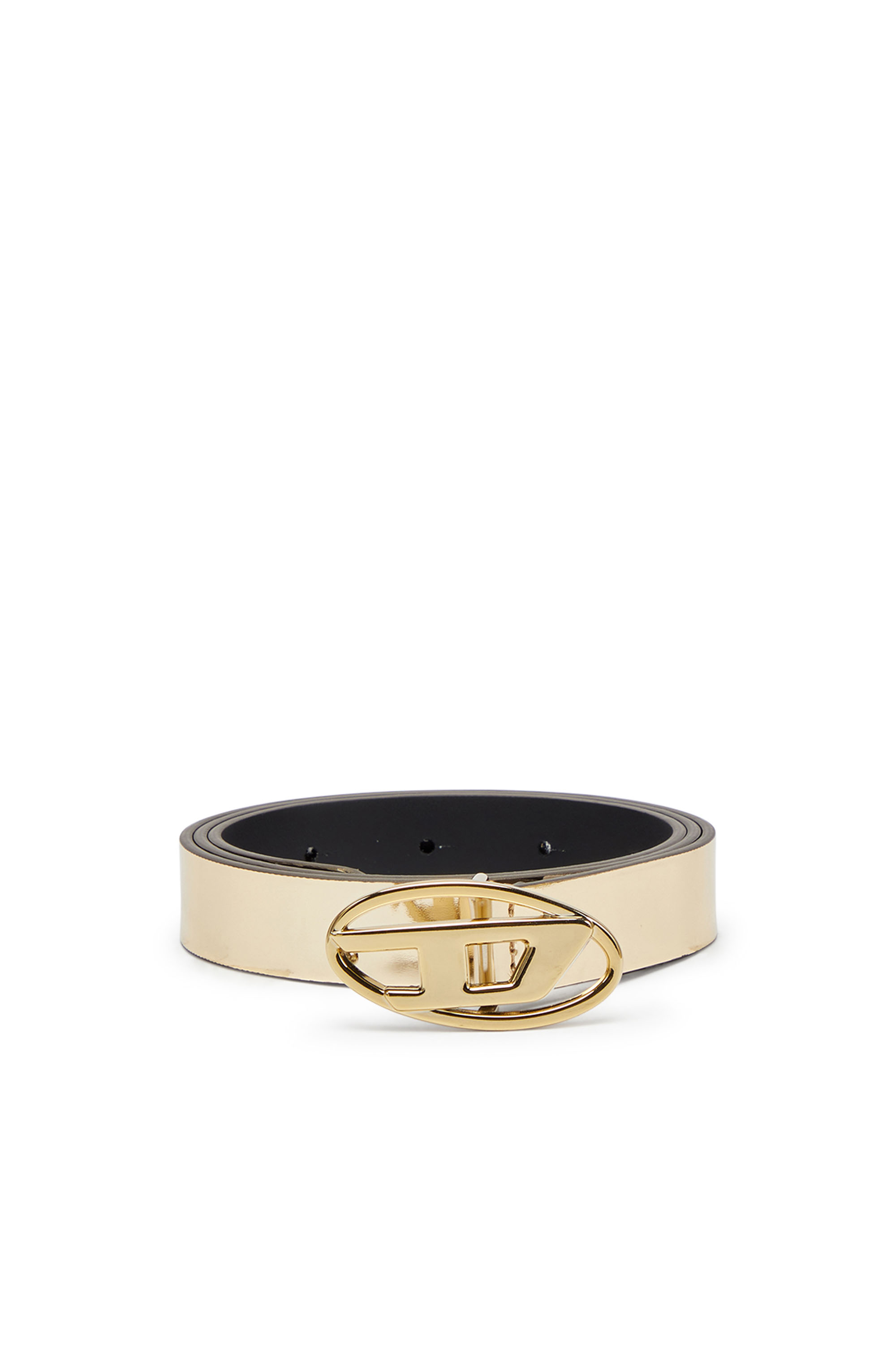 Diesel - B-1DR 20, Woman's 2cm slim metallic belt in Gold/Black - 1