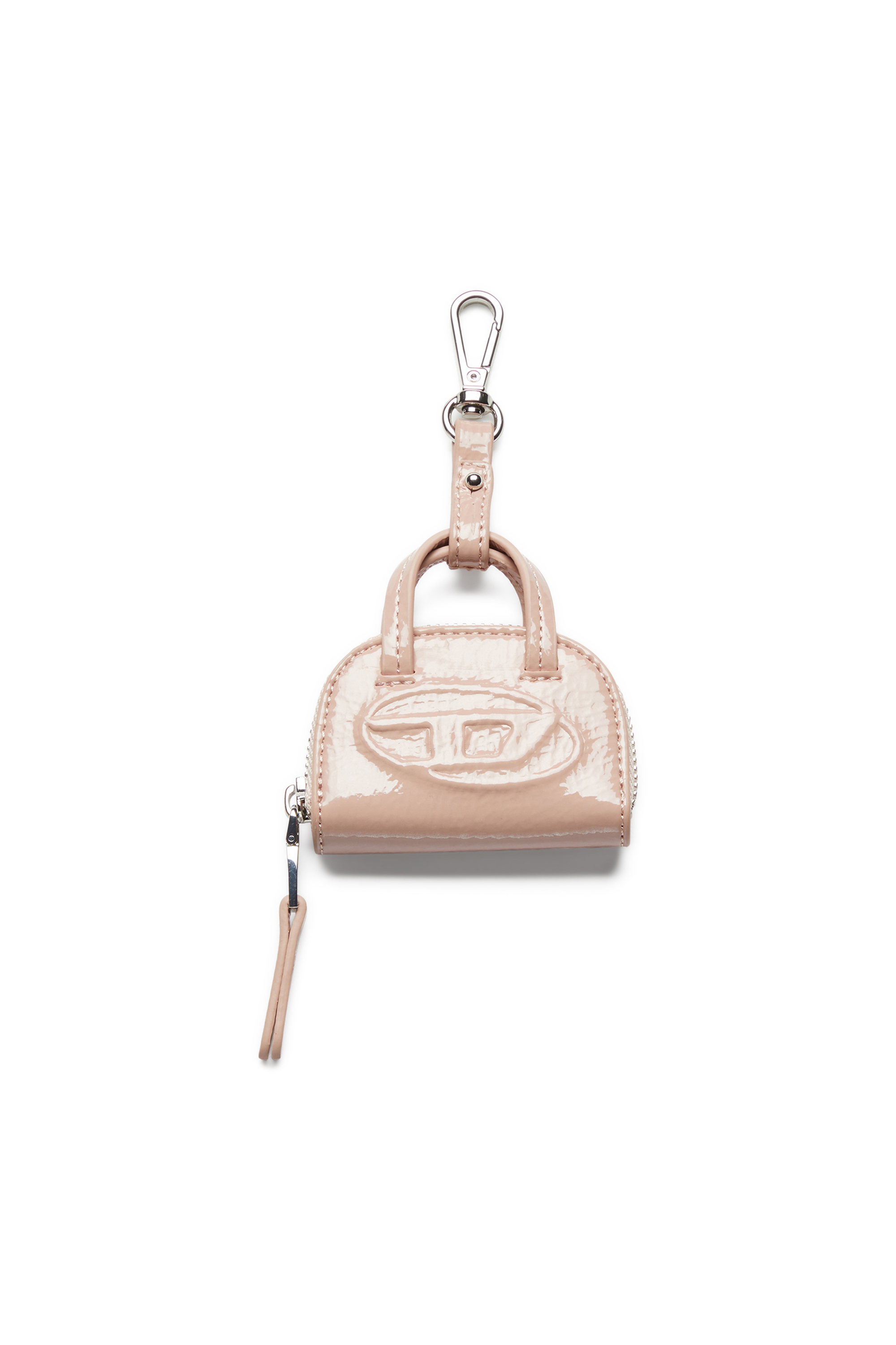 Diesel - 1DR DOME CHARMS, Woman's Bag charm in glossy, crinkled naplak in Pink - 1
