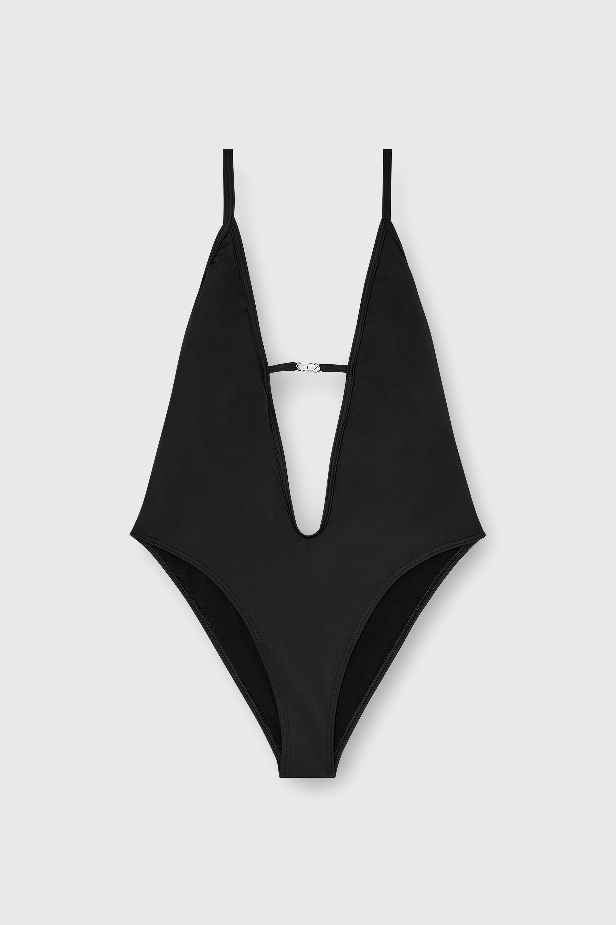 Diesel - DAISY-DNM, Woman's Swimsuit in nylon with deep neckline in Black - 2