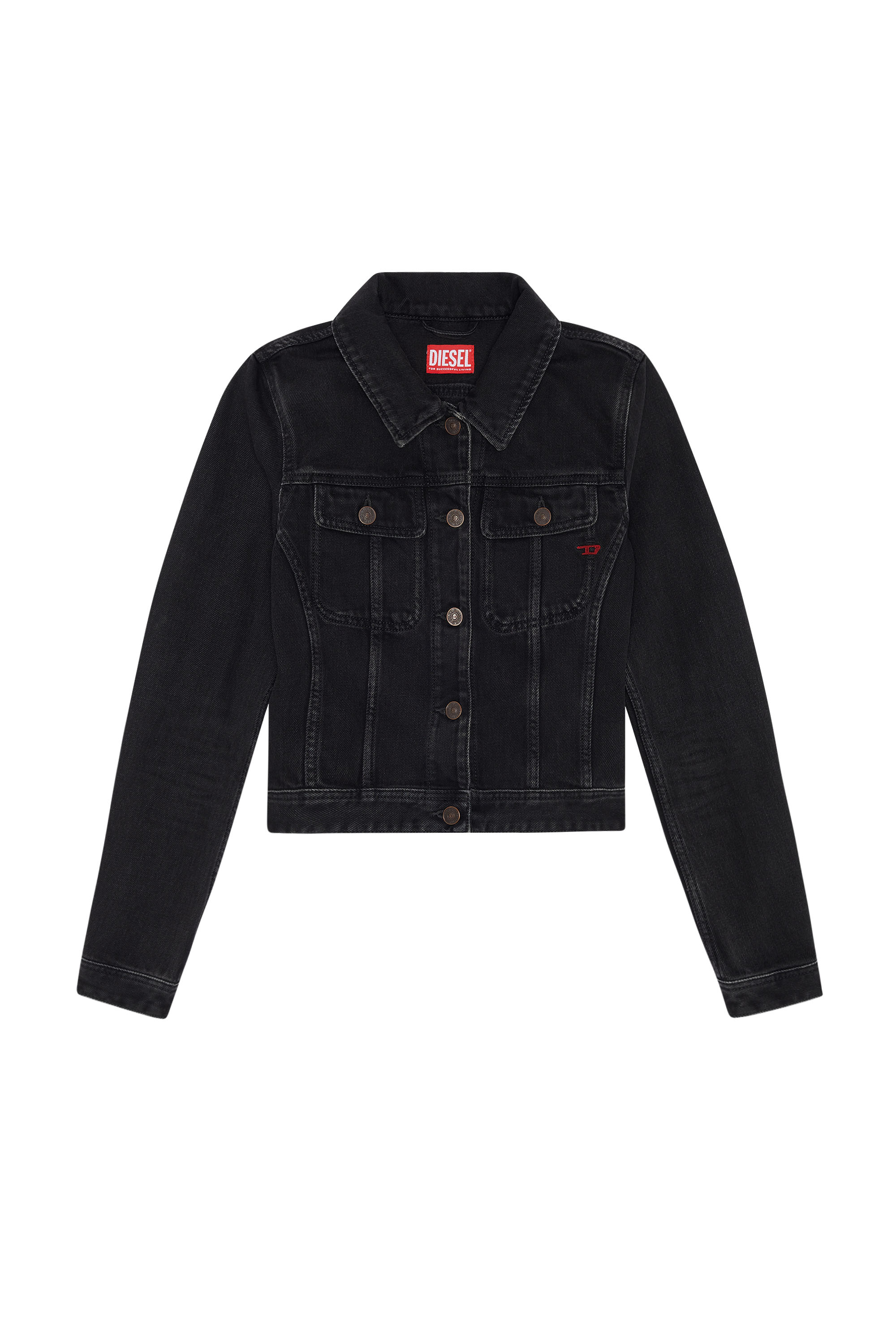 Diesel - DE-SLIMMY TRUCKER JACKET, Black/Dark grey - Image 6