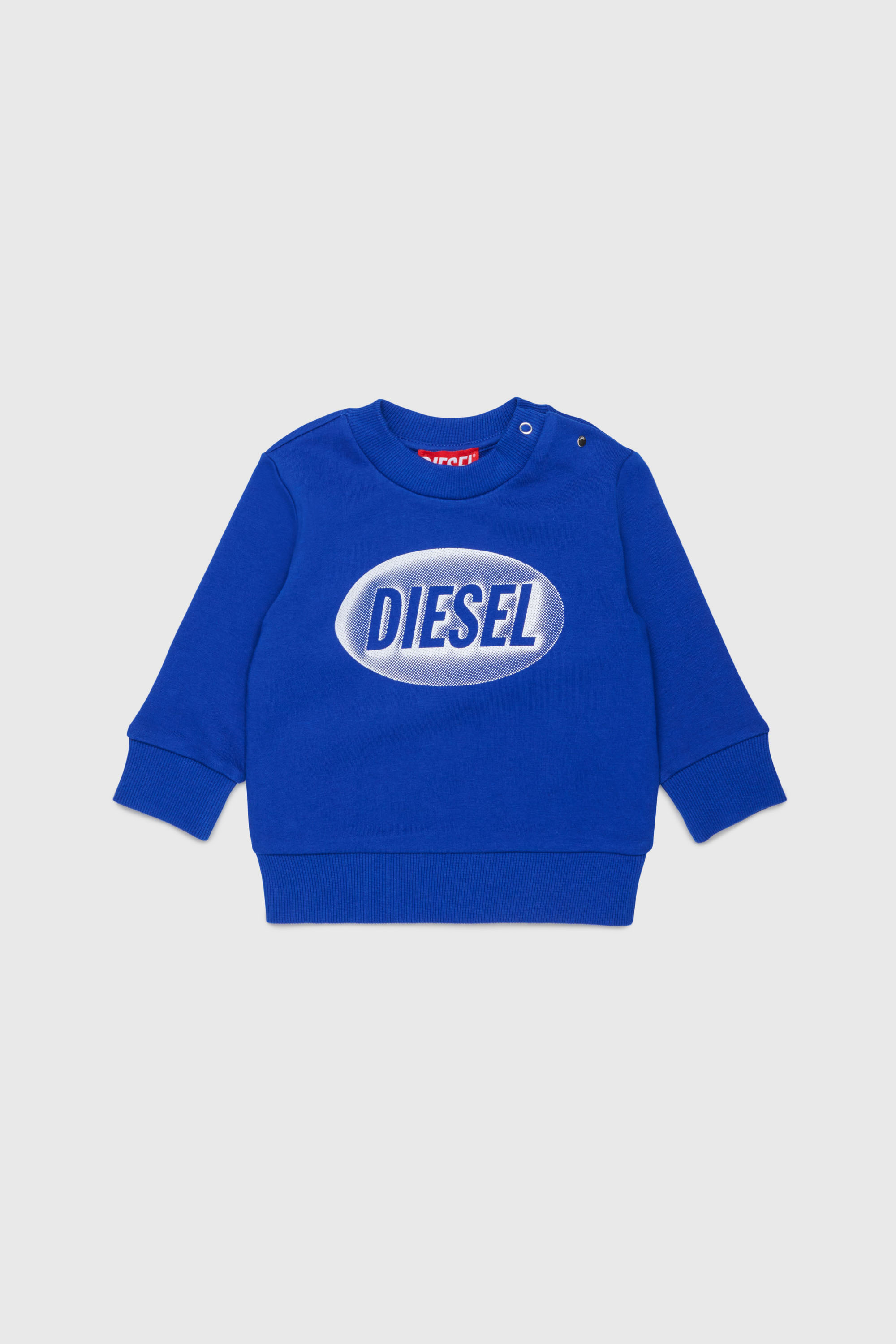 Diesel - SDSELB, Unisex's Cotton sweatshirt with logo print in Blue - 1