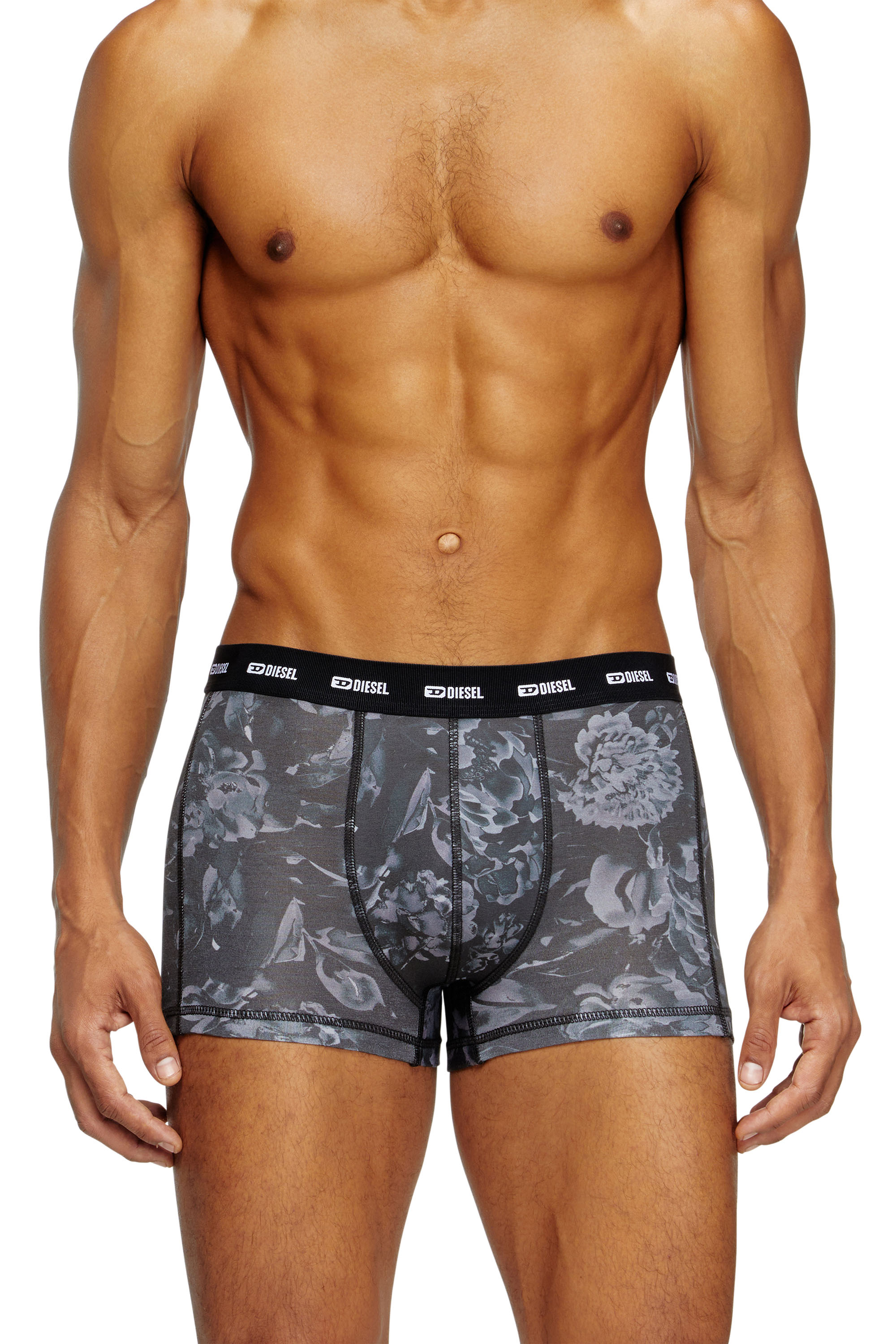Diesel - DAMIEN-UTLT-3PACK, Man's 3-pack boxer briefs with floral motif in Black - 1