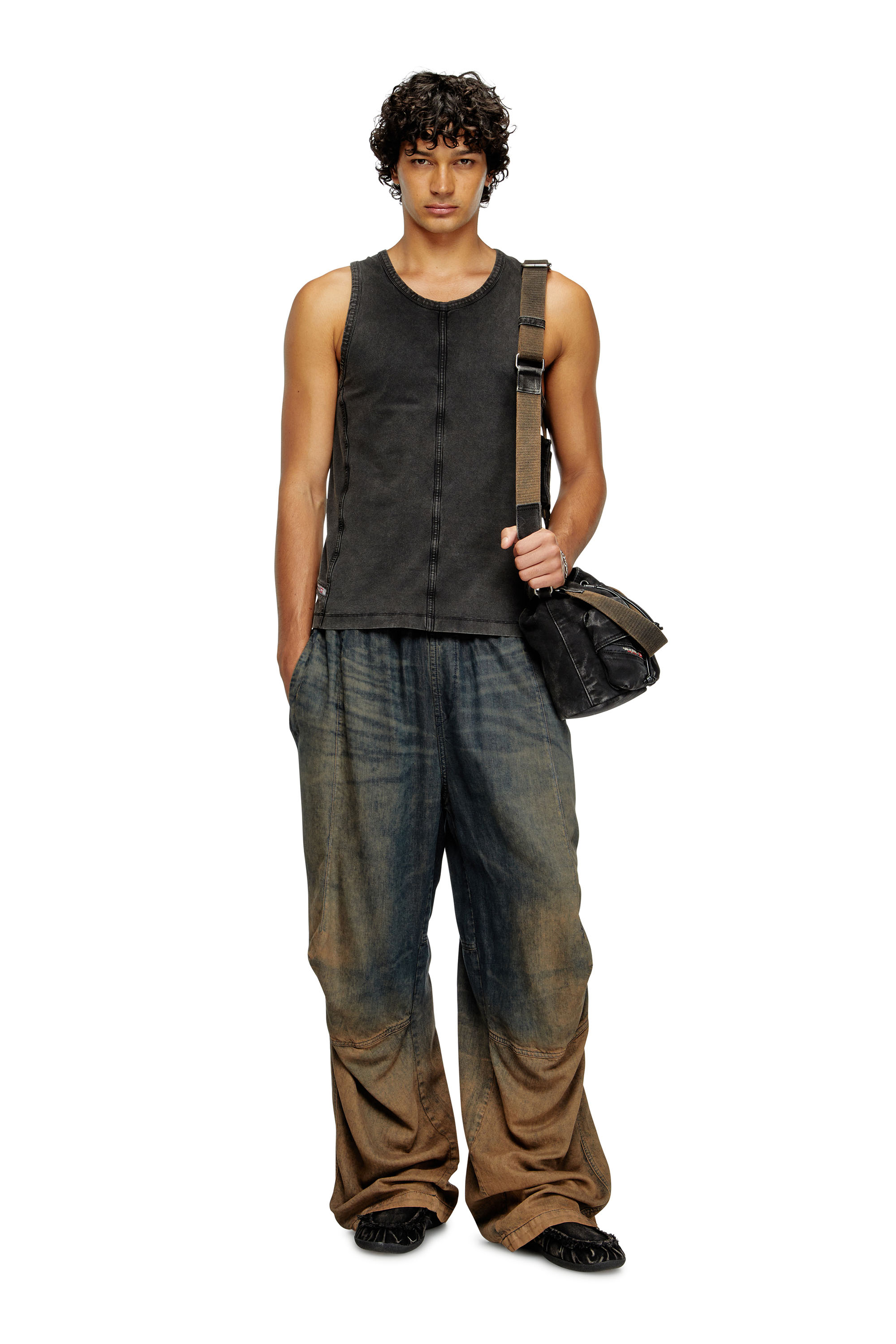 Diesel - T-MELY-SL, Man's Tank top in denim-look jersey in null - 2