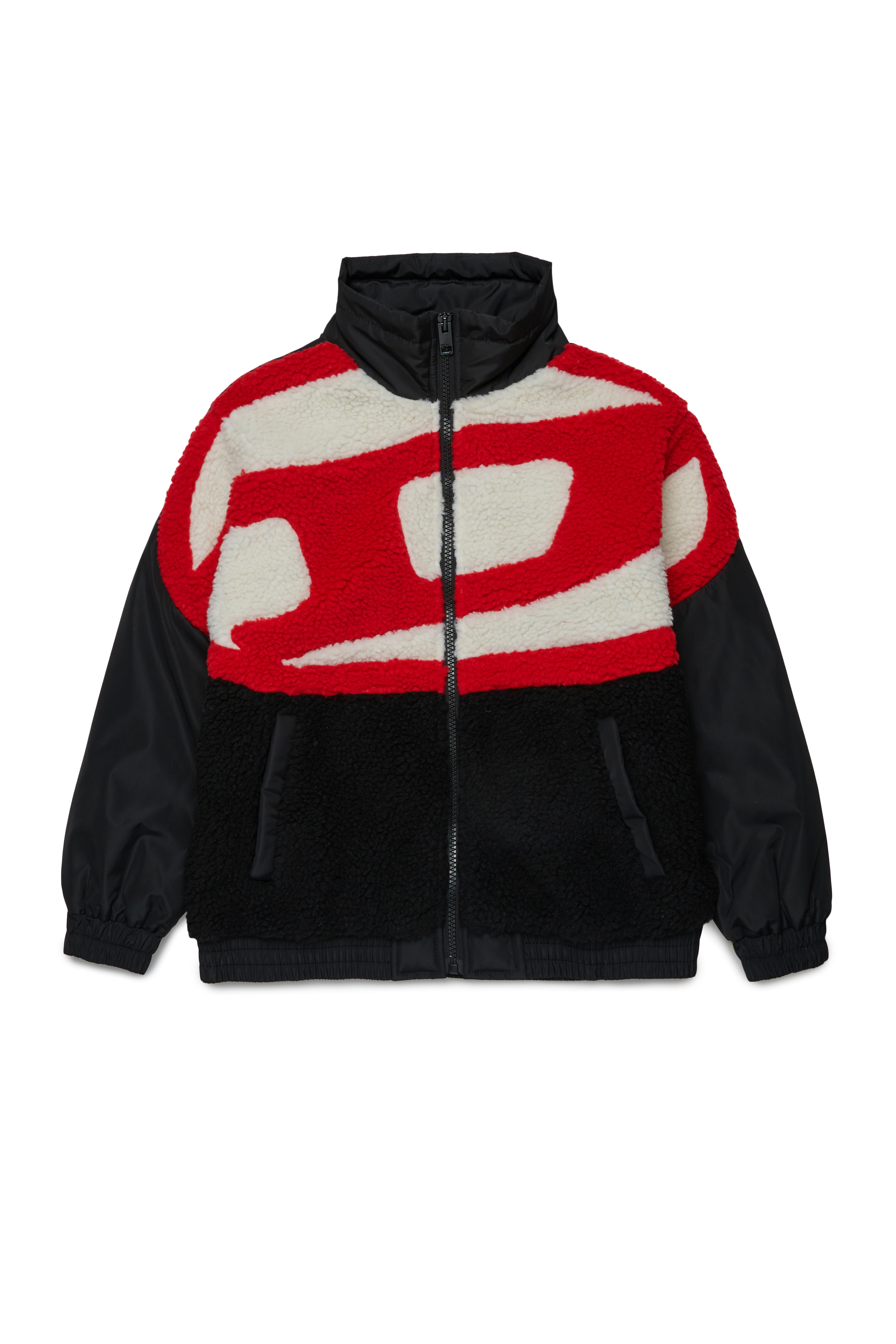 Diesel - JSOVADY, Man's Nylon jacket with teddy Oval D in Black - 1