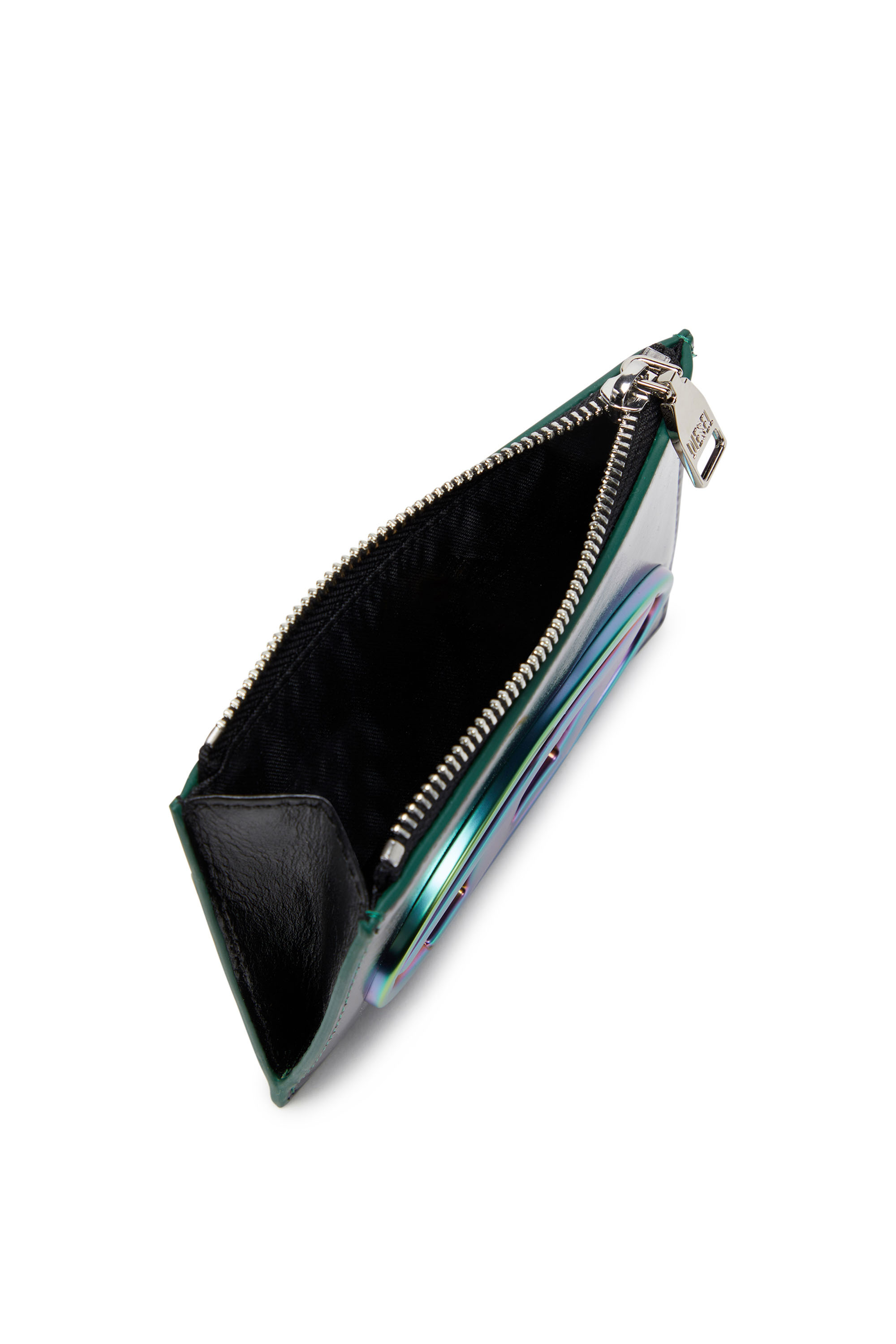 Diesel - 1DR CARD HOLDER I, Woman's Iridescent card holder in Green/Blue - 3