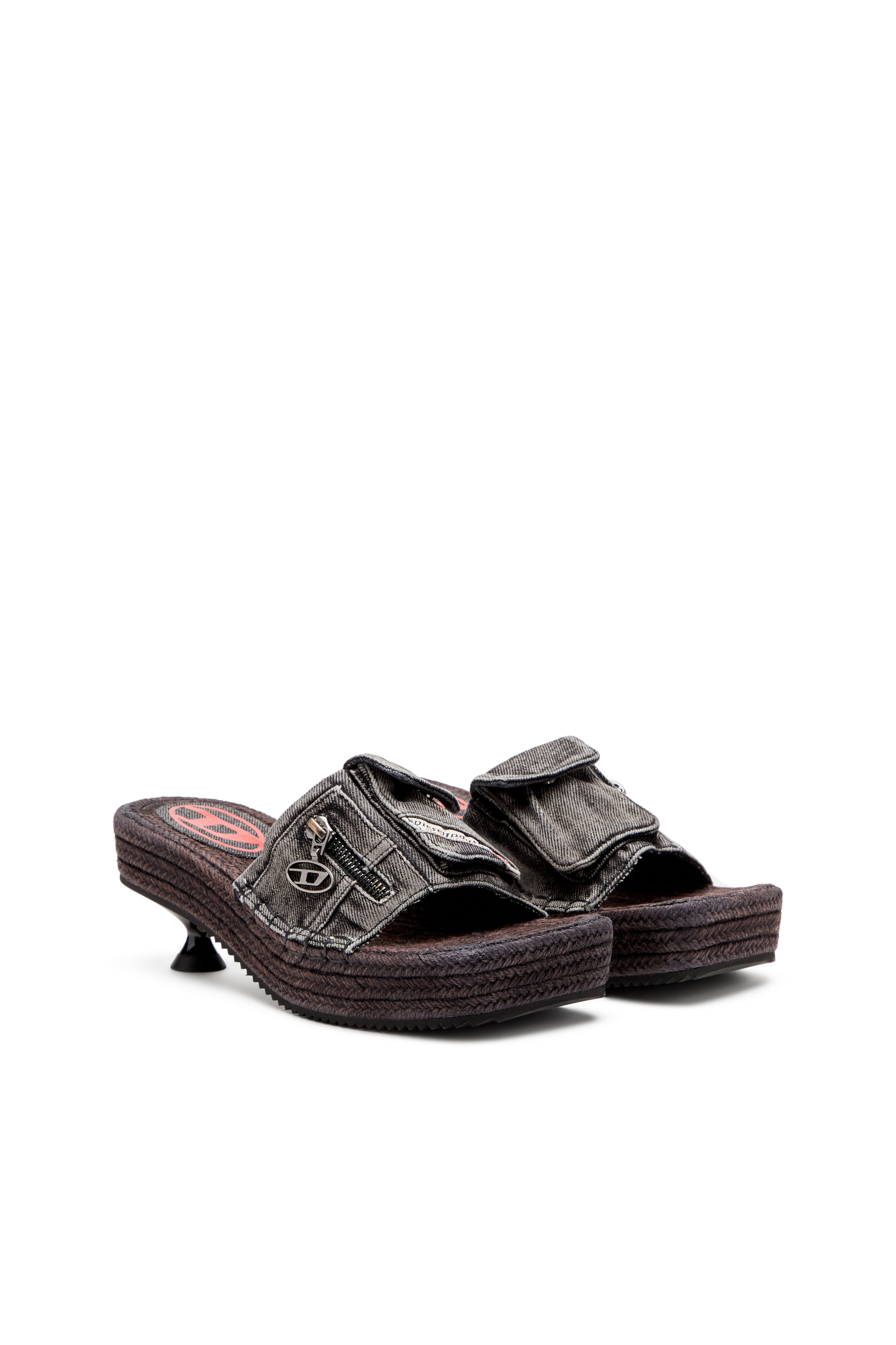 Diesel - D-IBIZA 40 PCK, Woman's Heeled platform espadrilles in denim in Black - 2