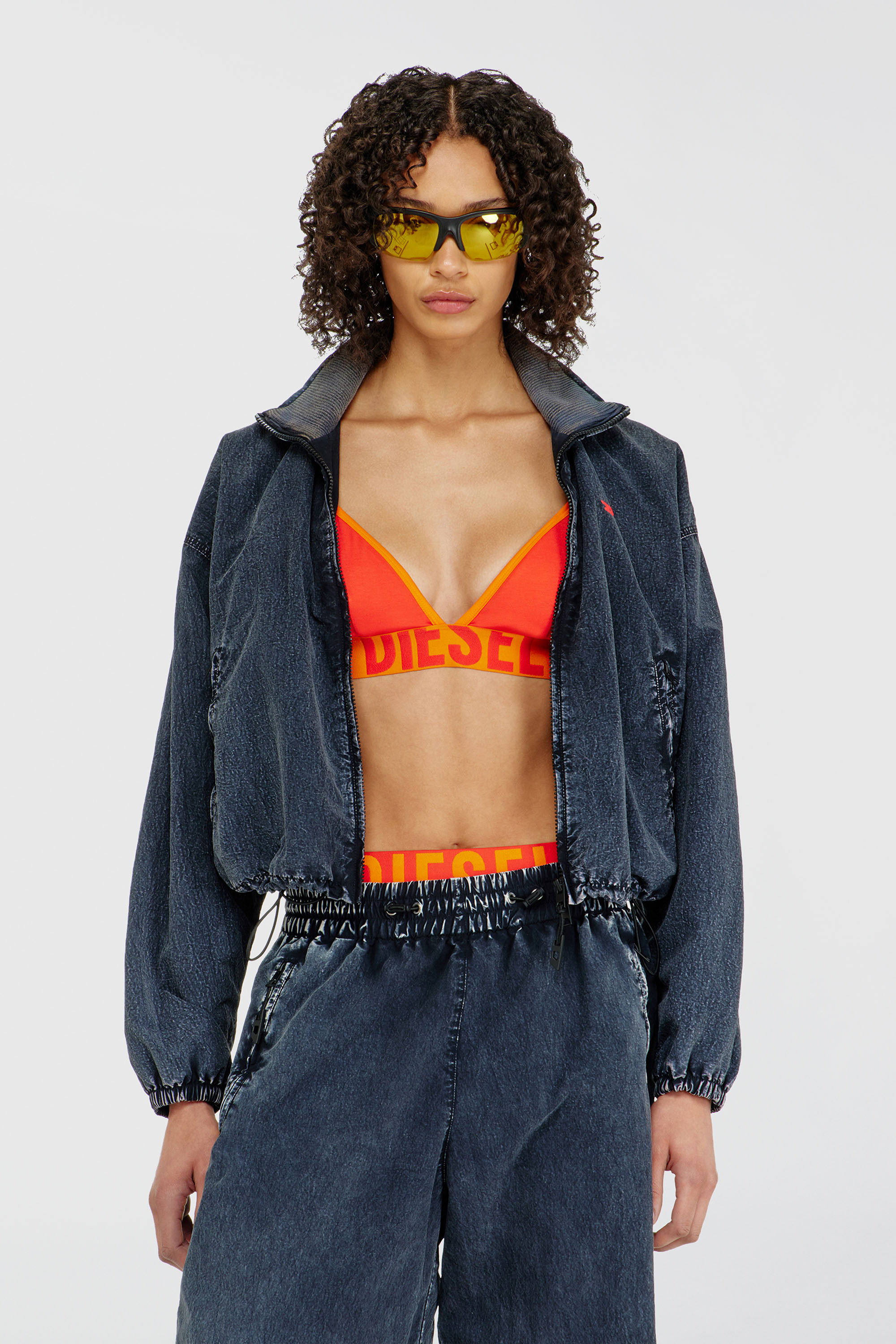 Diesel - CORA-D-POP, Woman's Triangle bra in bicolour cotton in Orange - 1