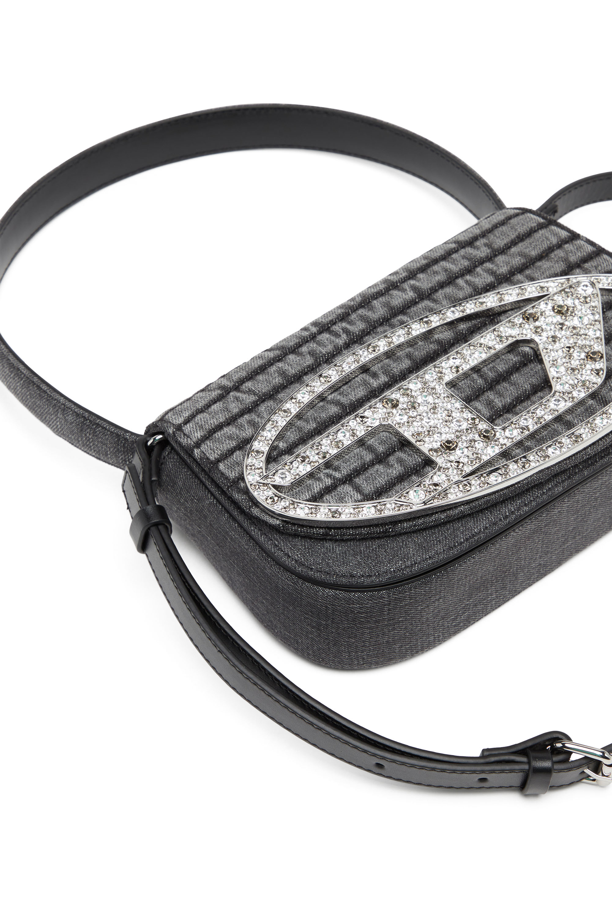 Diesel - 1DR, Woman's 1DR Shoulder Bag - Iconic shoulder bag in padded denim in Black - 5