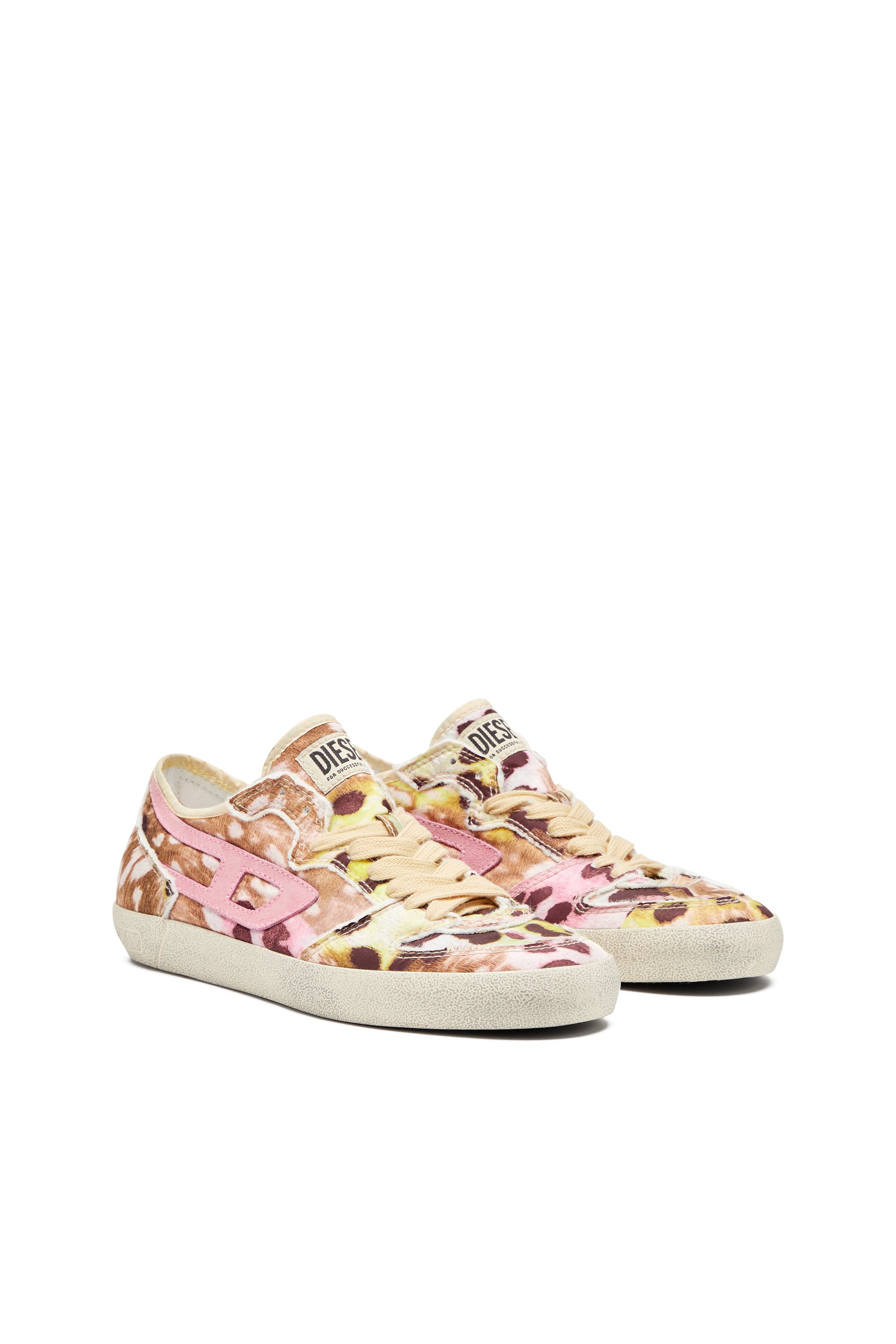 Diesel - S-LEROJI D-1 LOW W, Woman's Distressed sneakers in printed nylon in Multicolor - 2