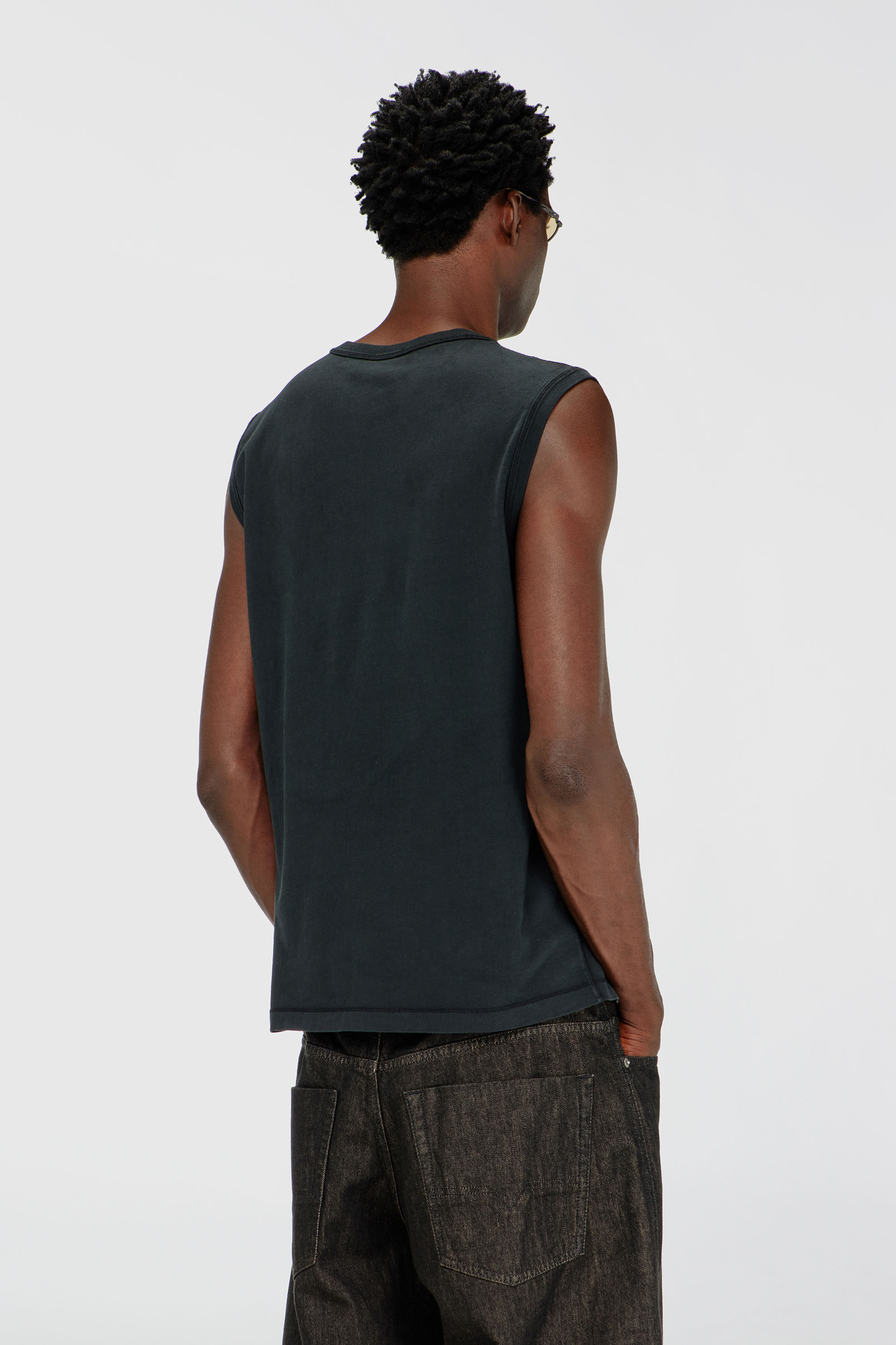 Diesel - T-BISCO-IOD, Man's Cotton tank top with metallic Oval D in Black - 4