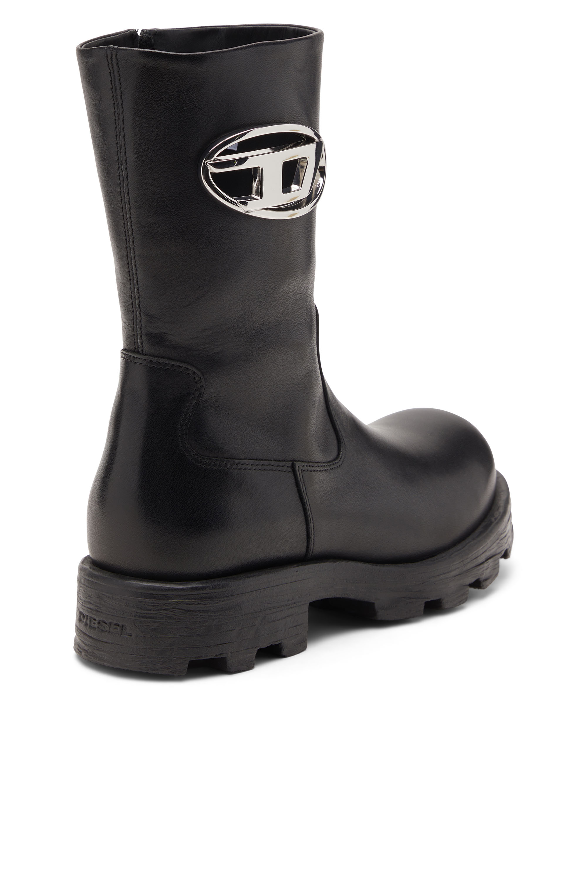 Diesel - D-HAMMER BKR D W, Woman's D-Hammer-Biker boots in shiny leather in Black - 4