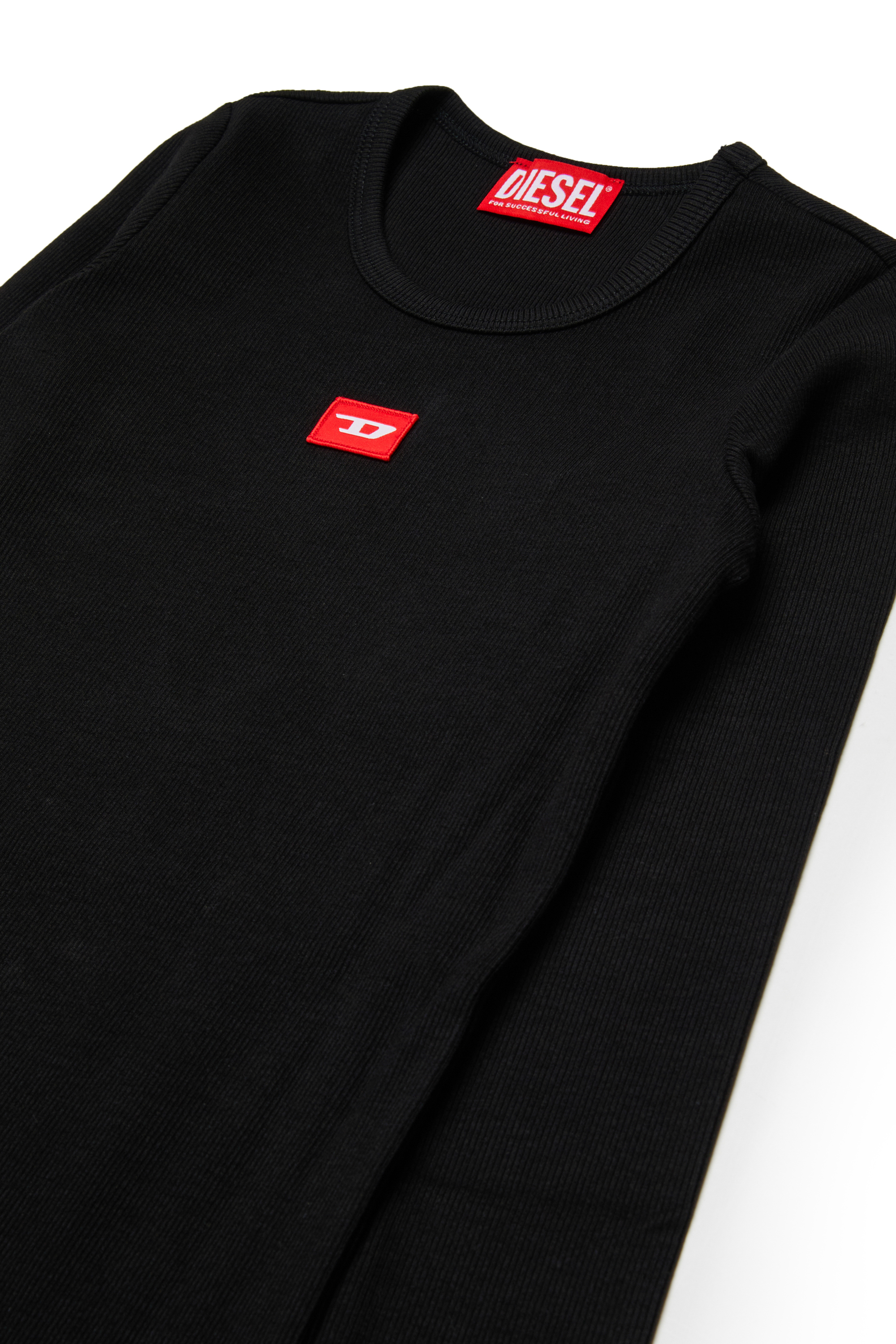 Diesel - DEBRA, Woman's Cotton dress with logo print in Black - 3