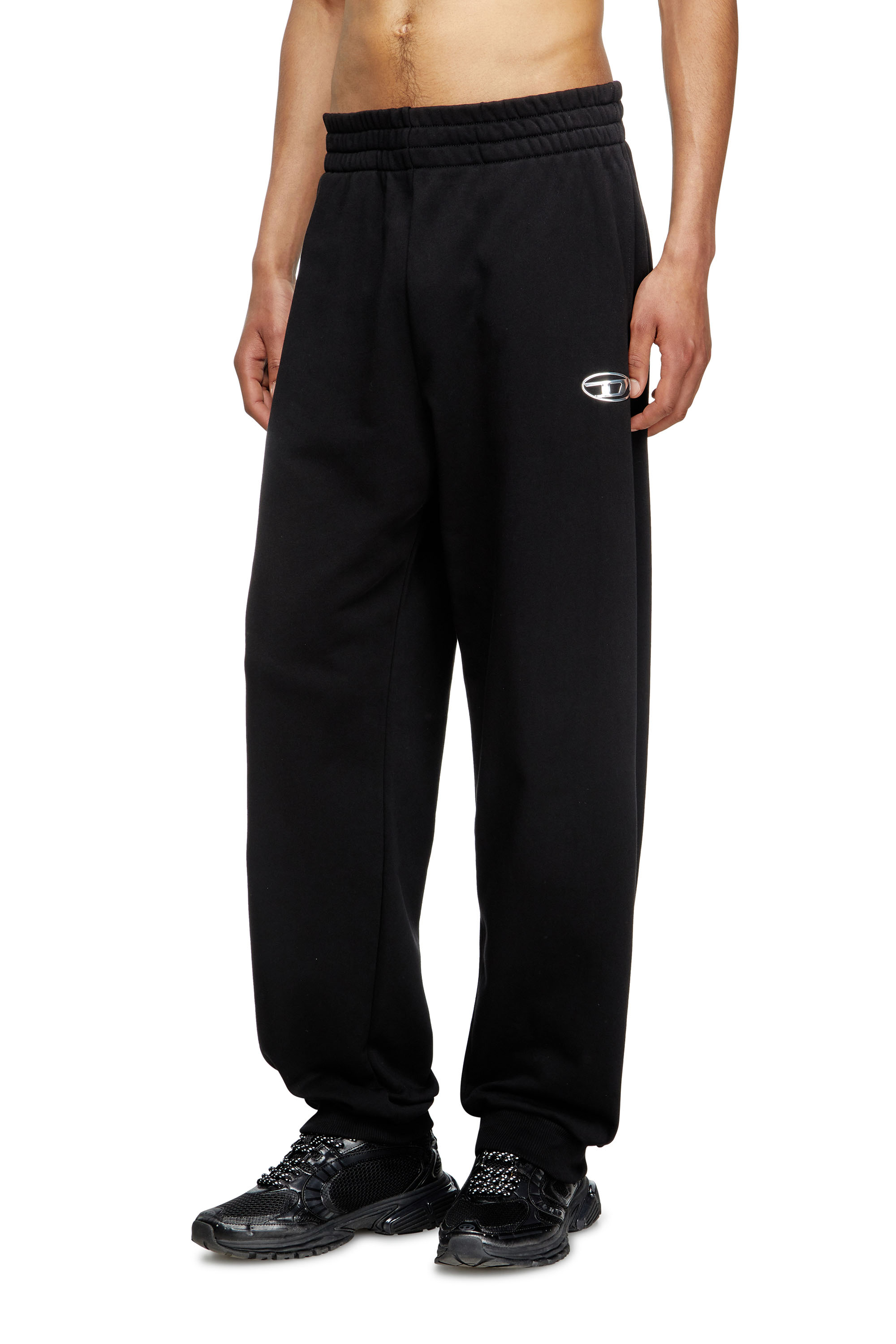 Diesel - P-MARKY-OD, Man's Sweatpants with metal-effect Oval D logo in Black - 1
