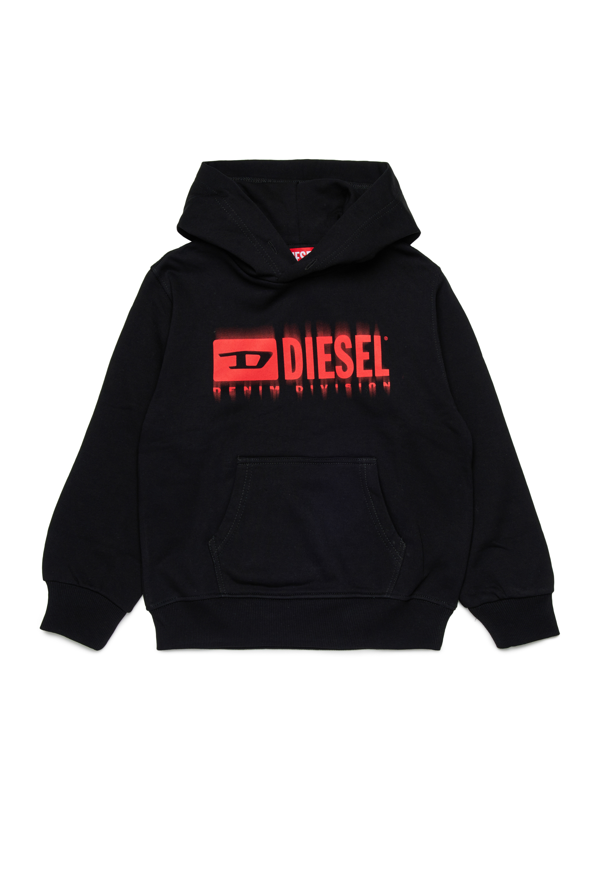 Diesel - SGINNHOODL5 OVER, Man's Hoodie with smudged logo in Black - 1