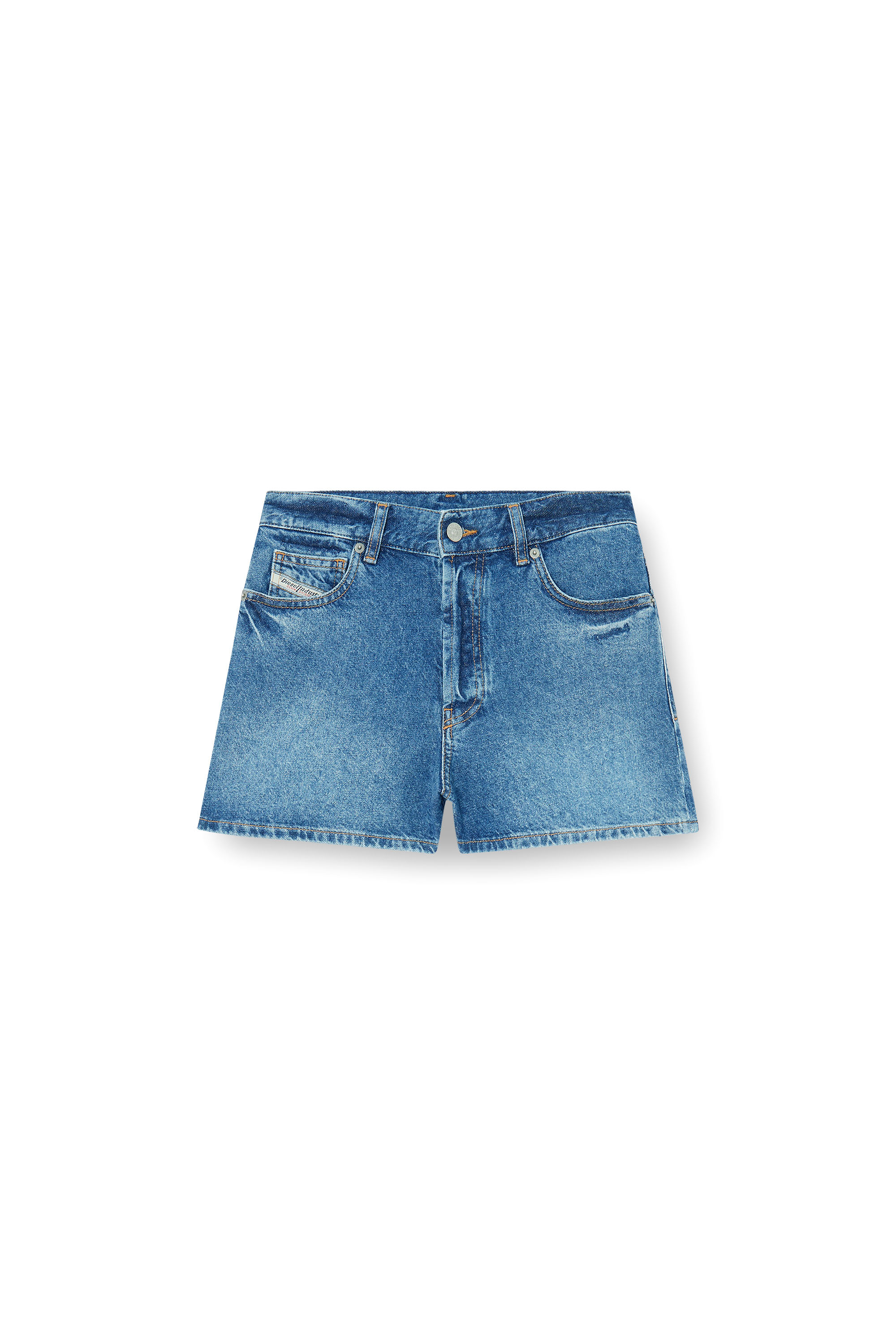 Diesel - DE-HELIOS, Woman's Denim shorts in worn-in denim in Medium blue - 3