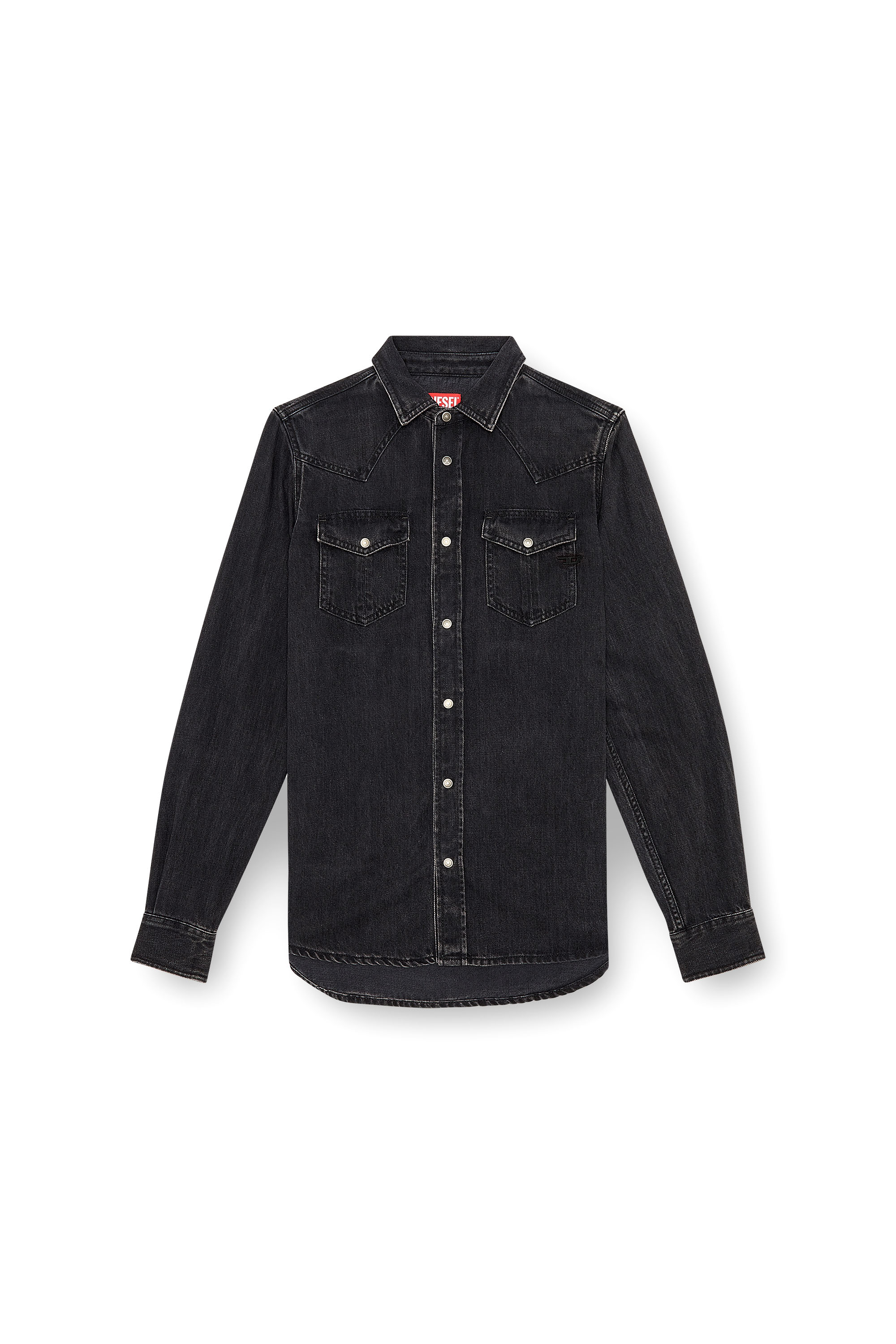 Diesel - D-VEGA, Man's Overshirt in Tencel denim in Black - 3