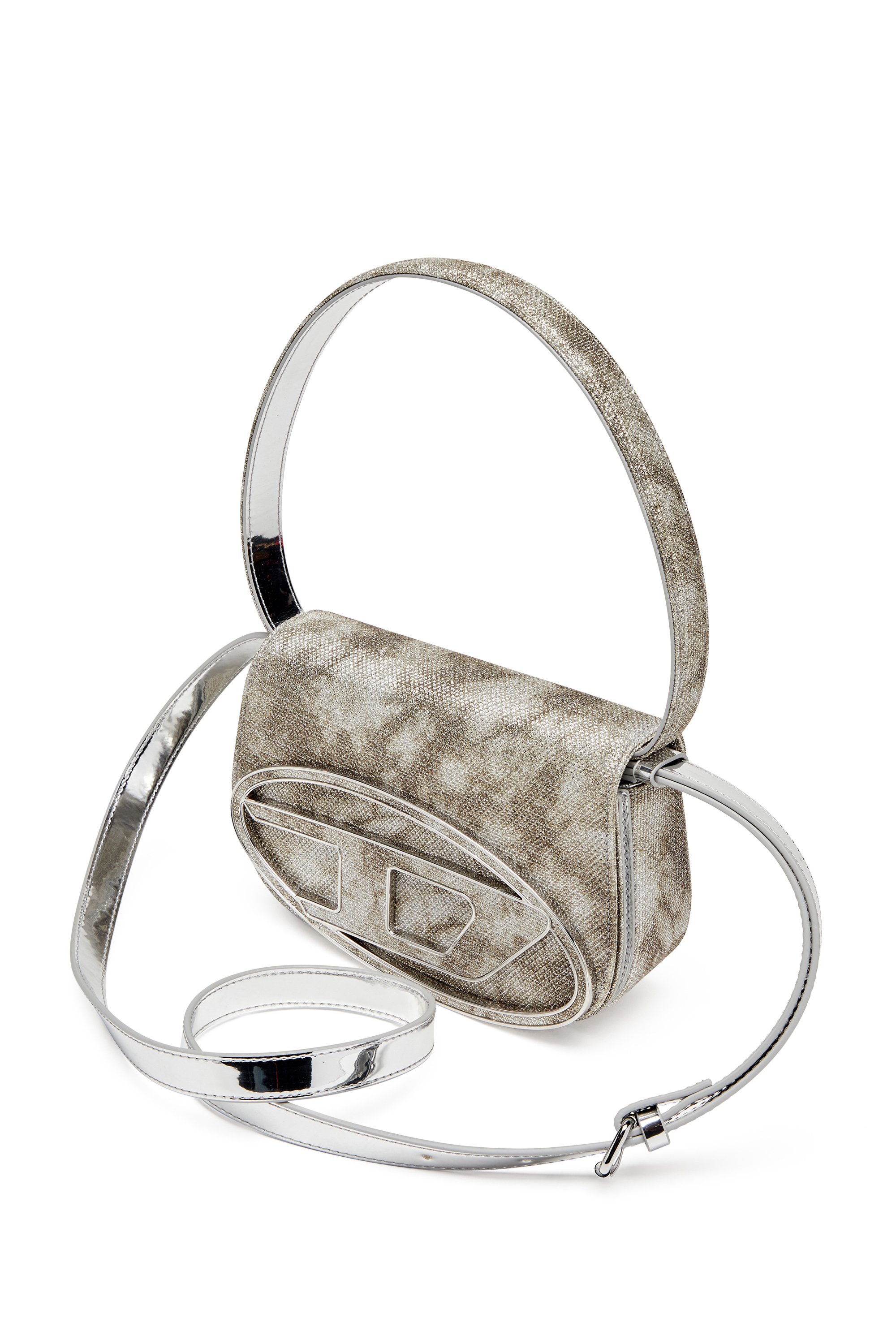 Diesel - 1DR, Woman's Iconic shoulder bag in shimmer fabric in Military Green - 5