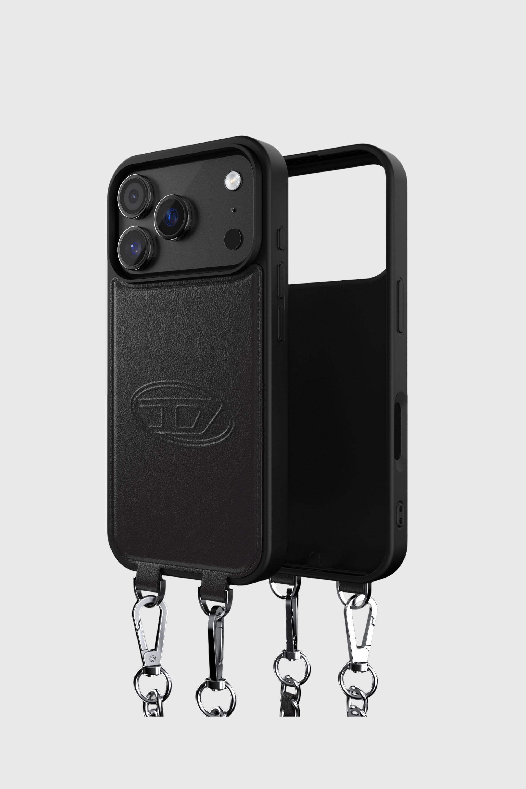 Diesel - 60662 MOULDED CASE, Unisex's Oval D case with wrist strap and MagSafe for iPhone 17 Pro in Black - 1