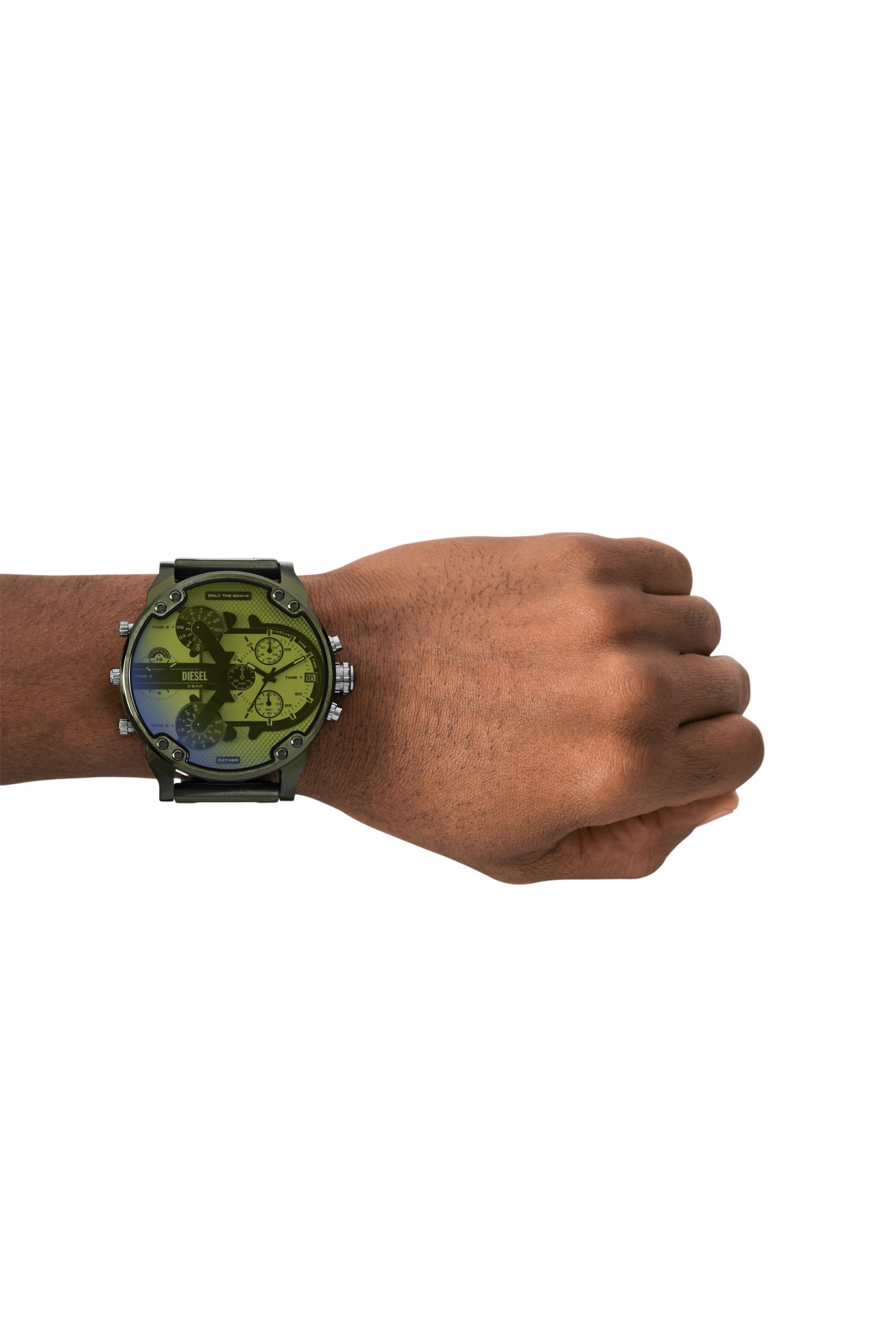 Diesel - DZ7485 WATCH, Man's Mr. Daddy 2.0 Green Stainless Steel Watch in Green - 4