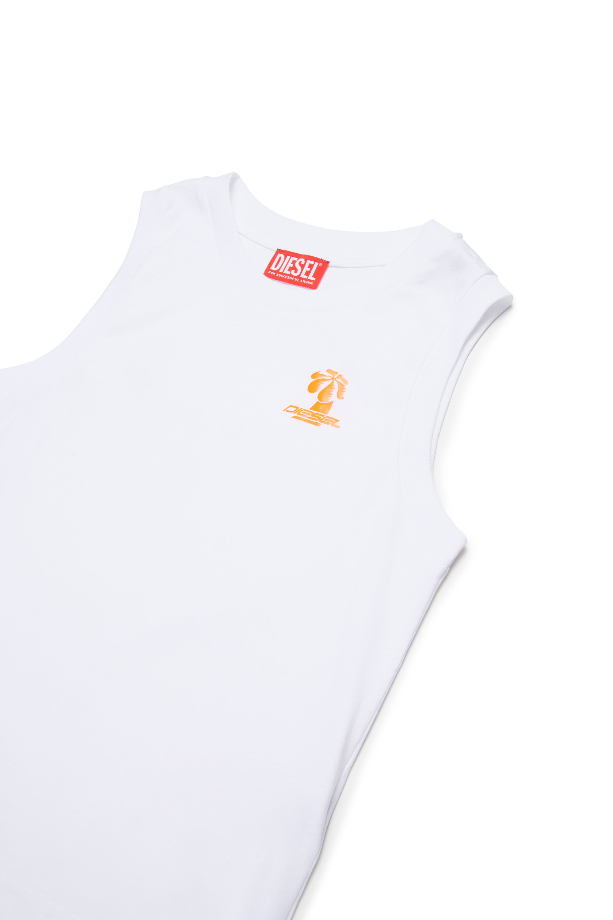 Diesel - MTDENP, Man's Tank top with neon palm logo in White - 3