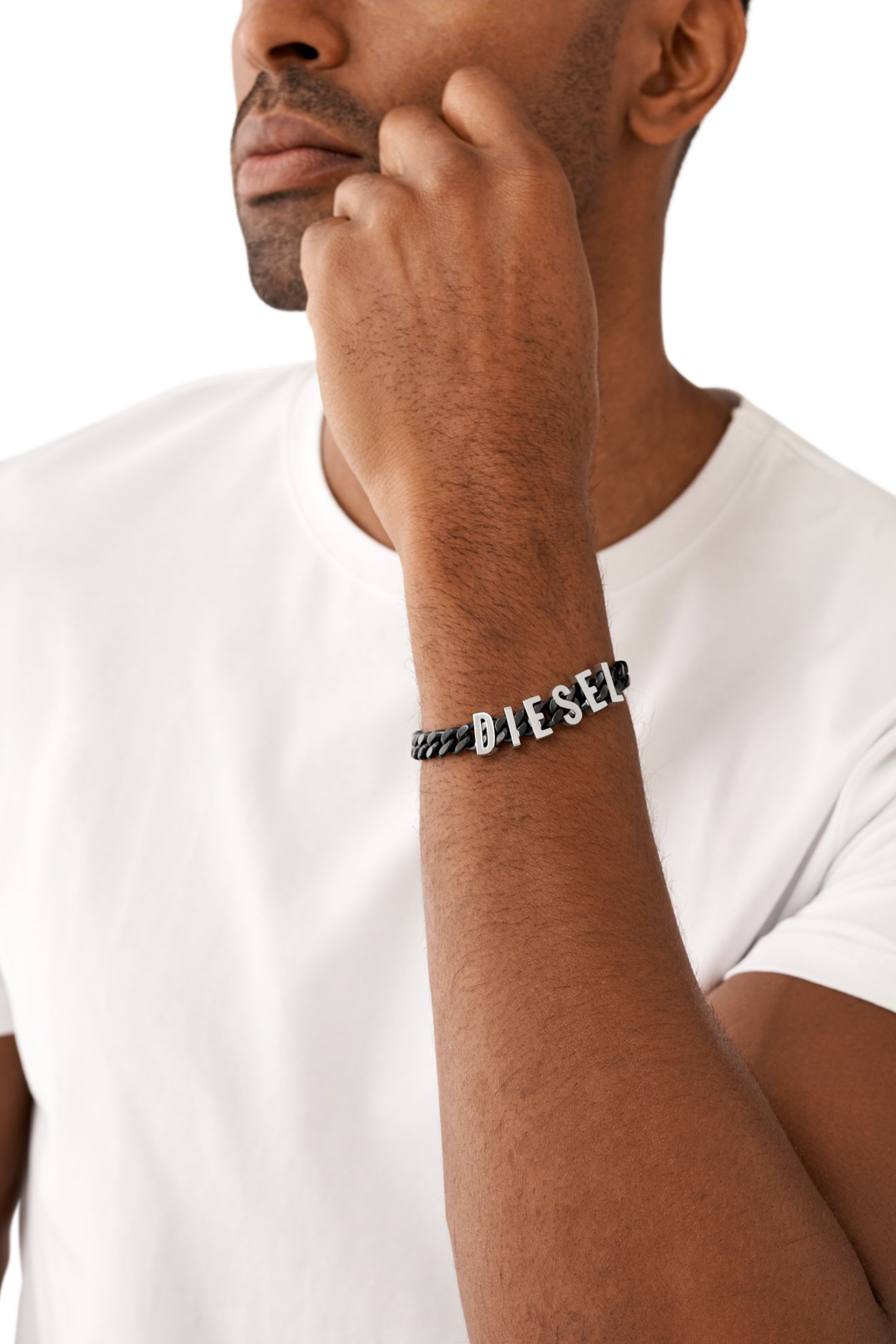 Diesel - DX1486, Man Two-Tone stainless steel chain bracelet in Black - Image 3