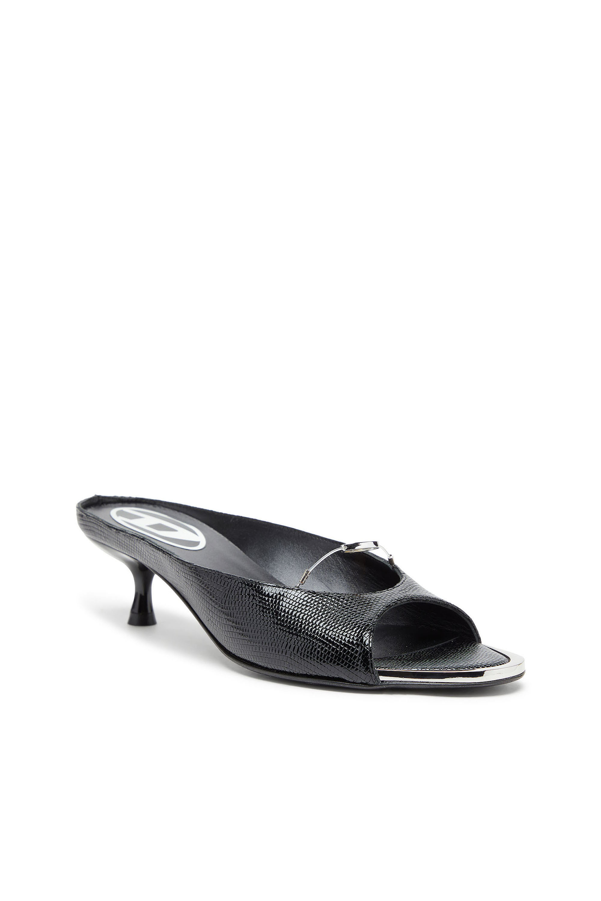 Diesel - D-DIAM'S-SA-40, Woman's D-Diam's - Leather mule with floating Oval D in Black - 6